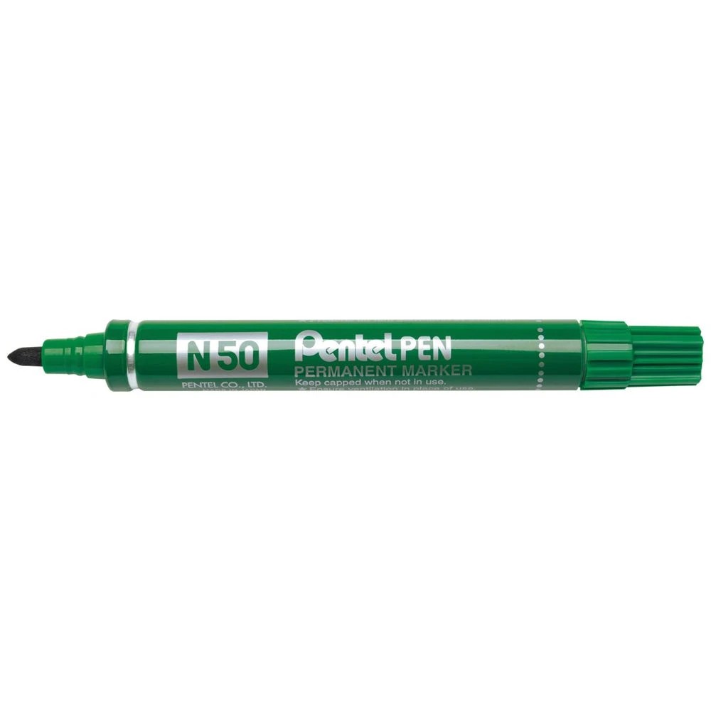 1 Pentel N50 Permanent Marker Bullet Tip Green, 1 of 7