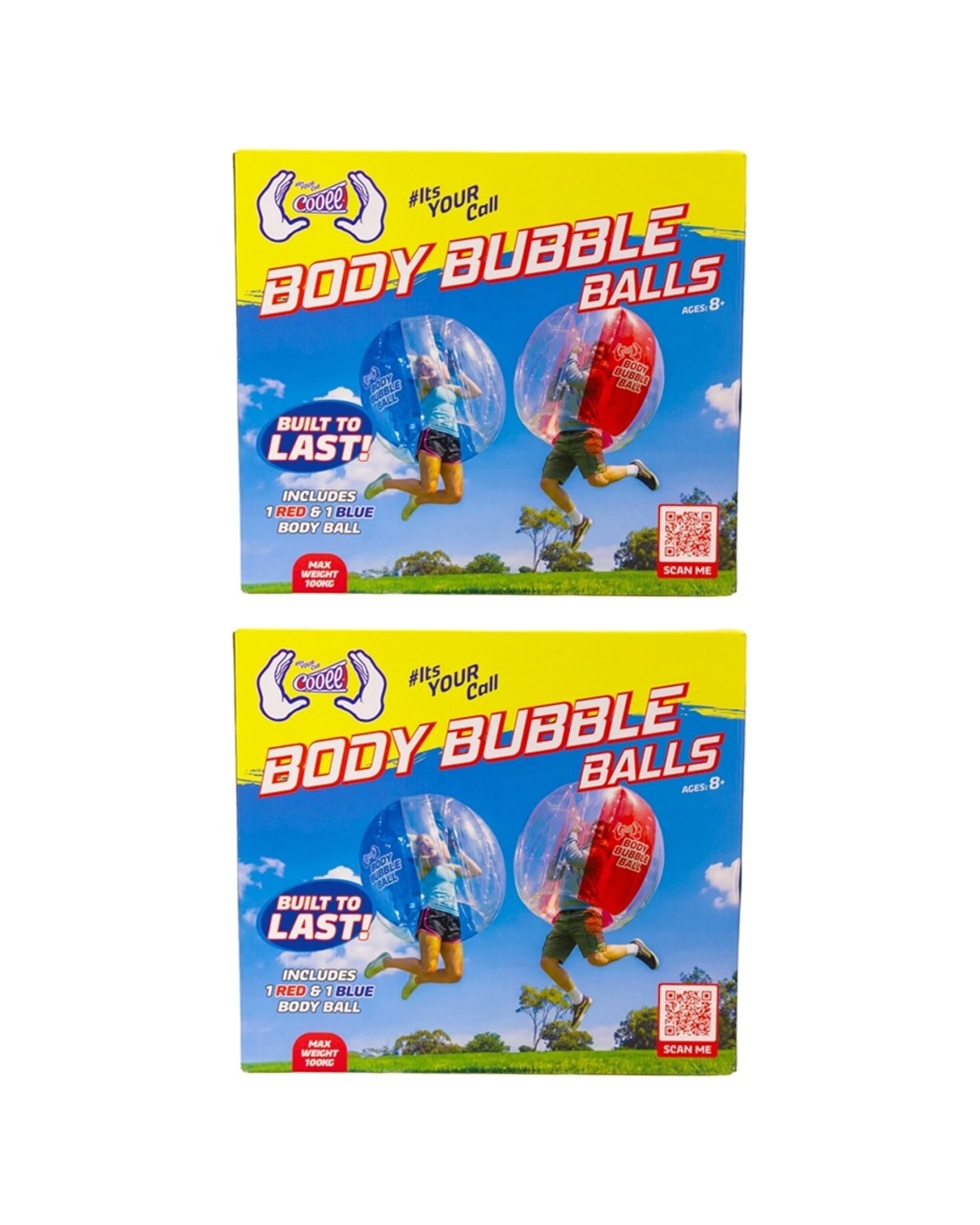 1 Cooee 2x 2pc 1.2m Inflatable Bumper Body Bubble Balls Outdoor Game - Multi, 1 of 5