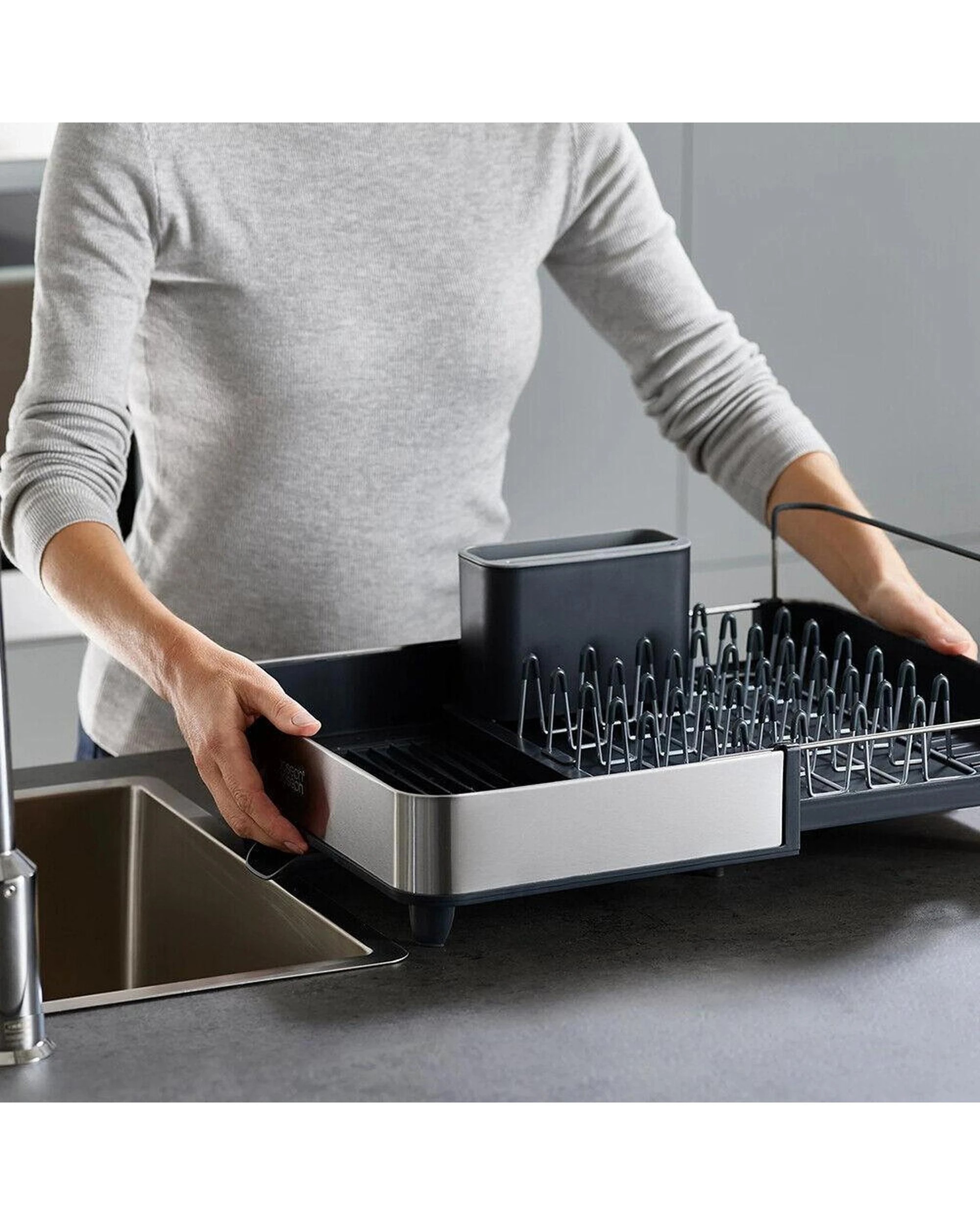 2 Joseph Joseph Extend Steel Expandable Dish Rack Grey 85153, 2 of 8
