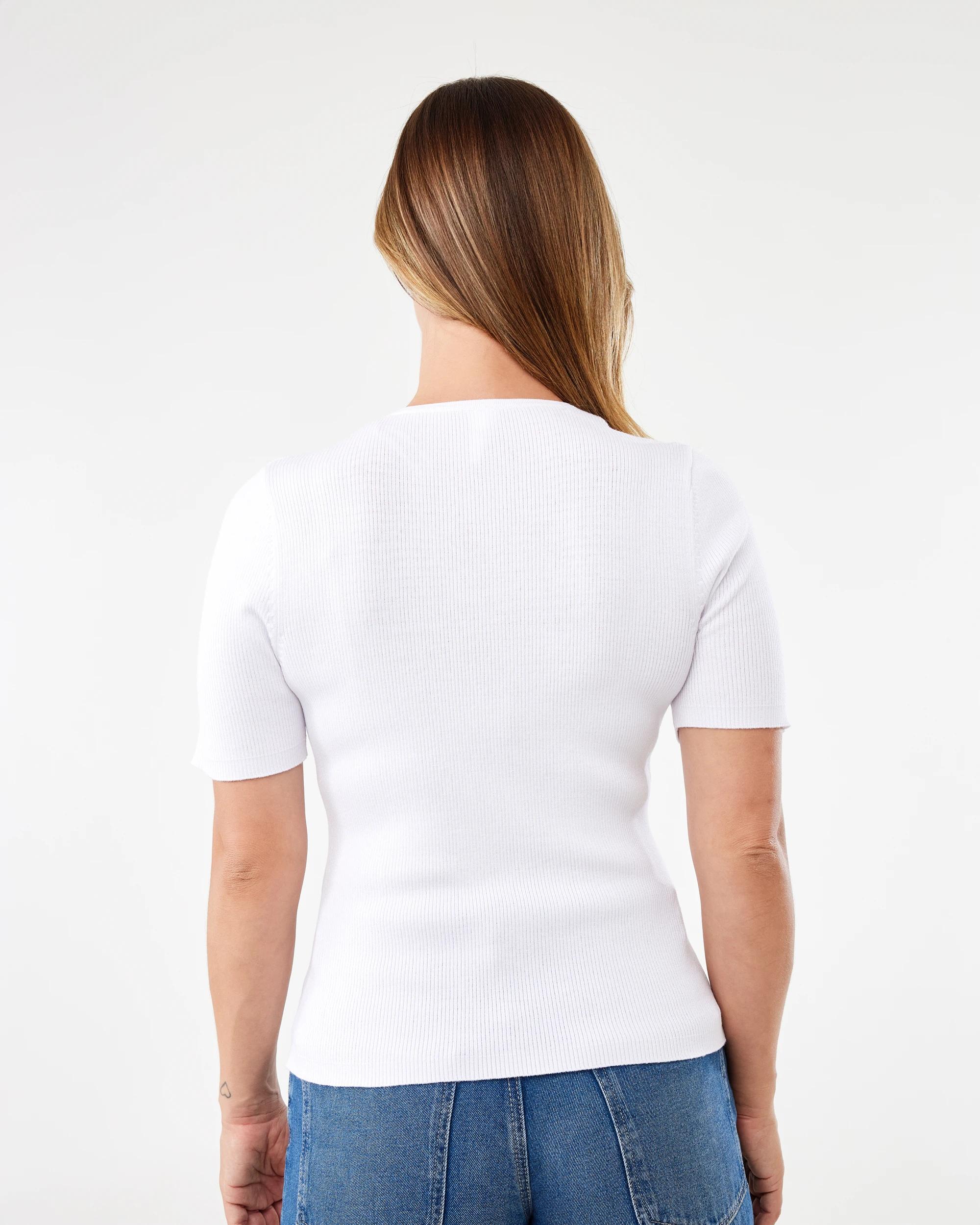 3 Short Sleeve Keyhole Top White, 3 of 6
