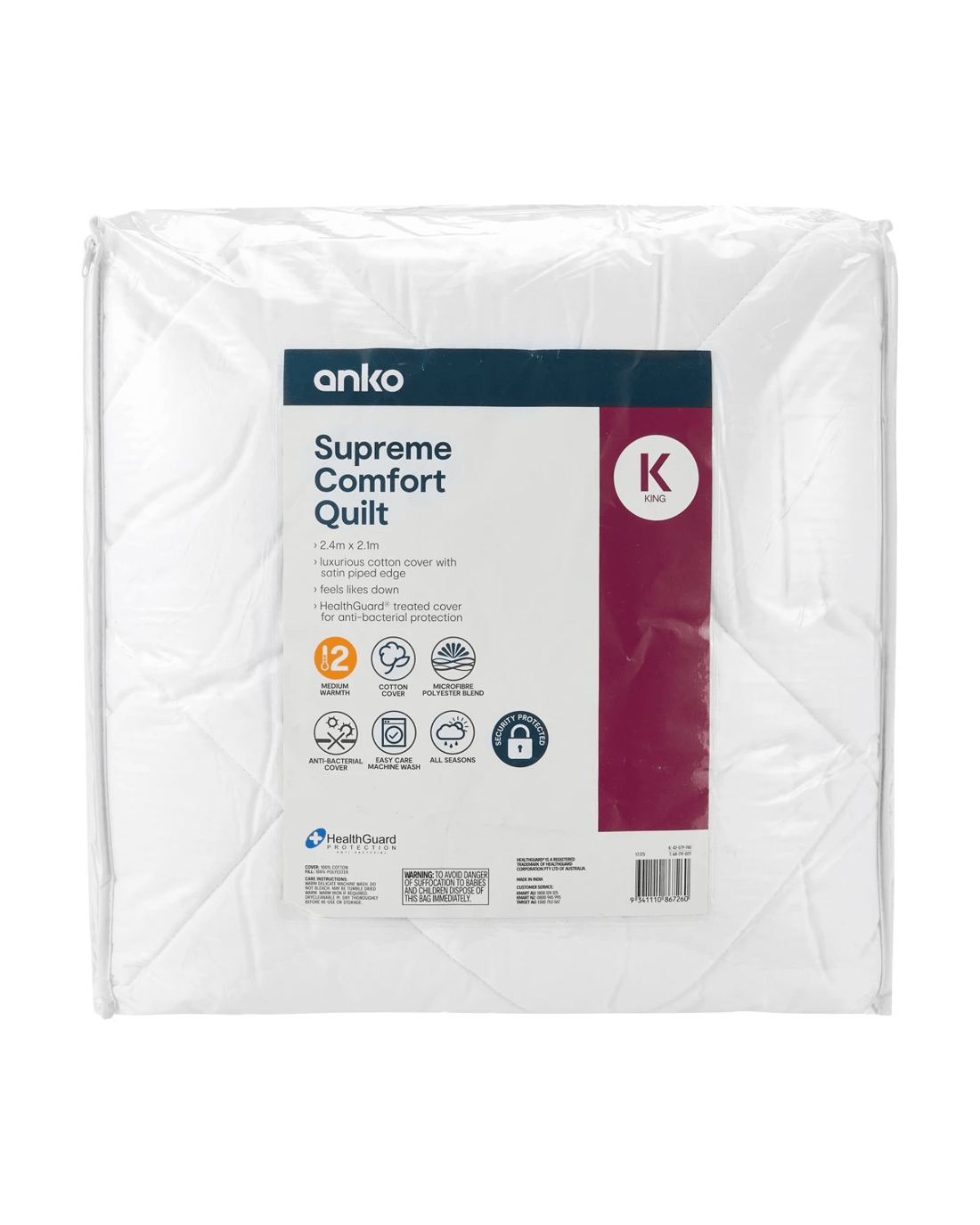 1 Medium Warmth Supreme Comfort Quilt - King Bed, 1 of 3