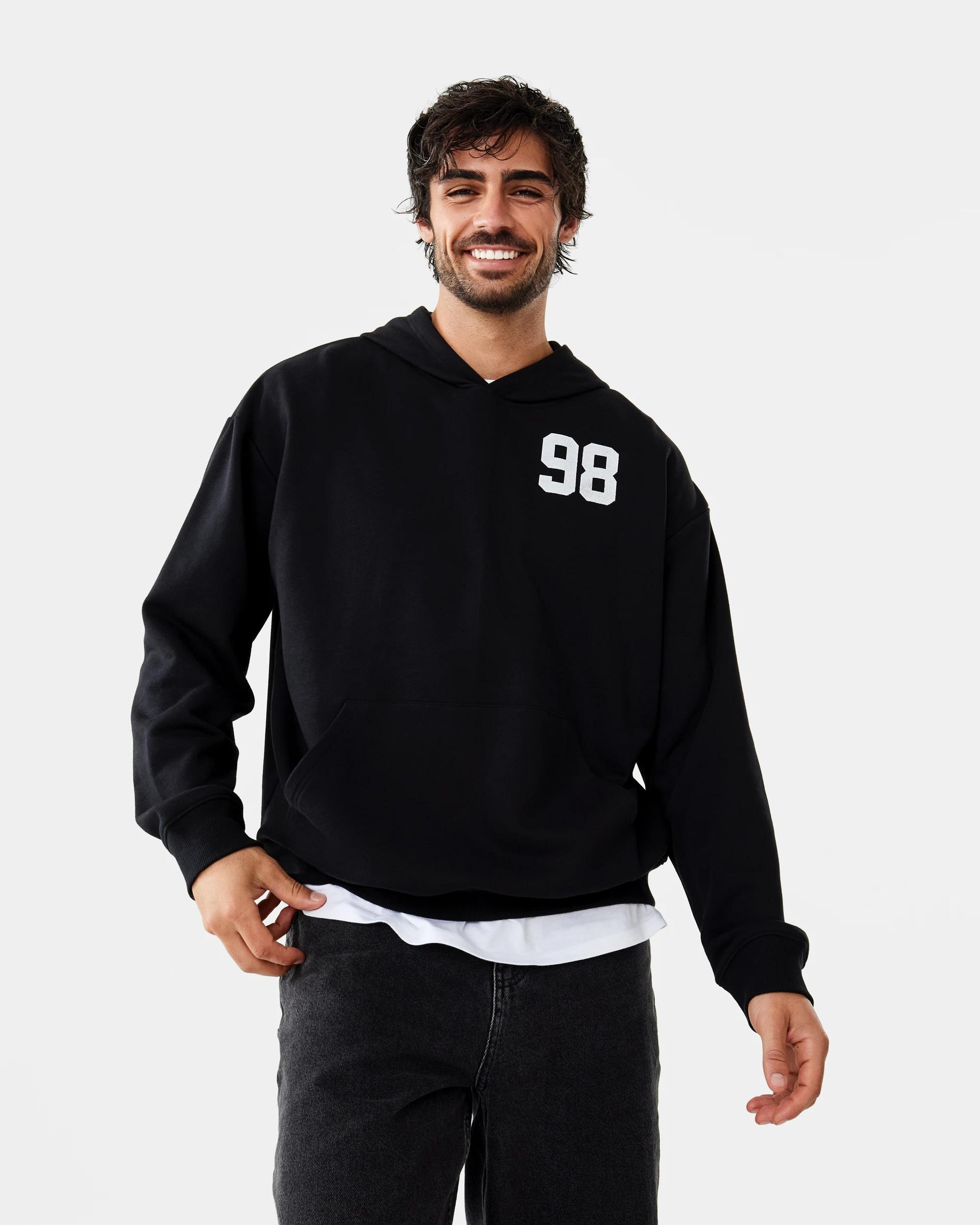 10 Terry Boxy Print Hoodie Blk Super, 10 of 10