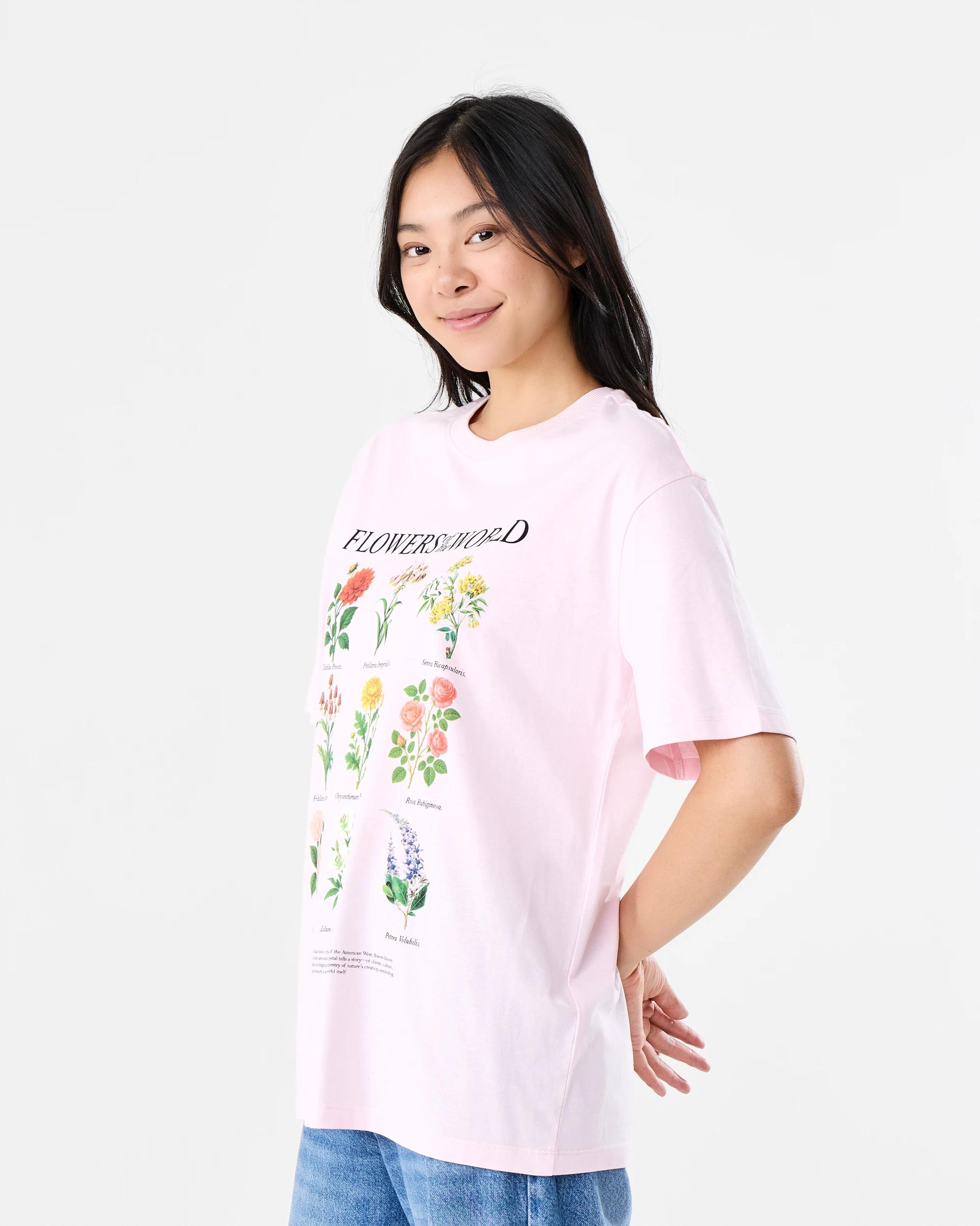 2 Short Sleeve Oversized Boyfriend T-shirt Flowers, 2 of 6