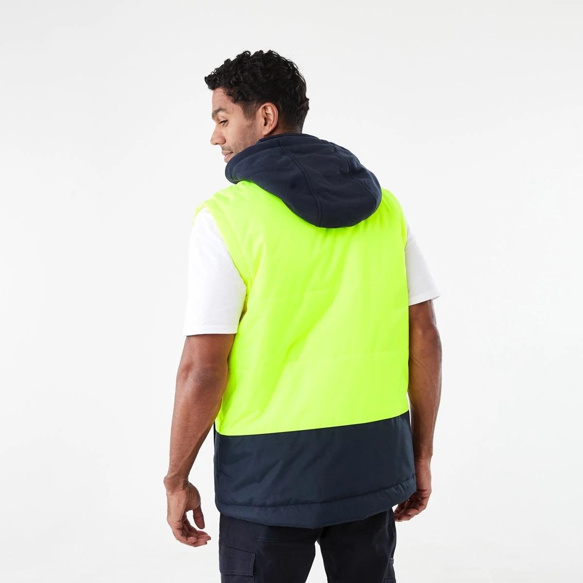 4 Hi-Visibility Hooded Puffer Vest Yellow, 4 of 7