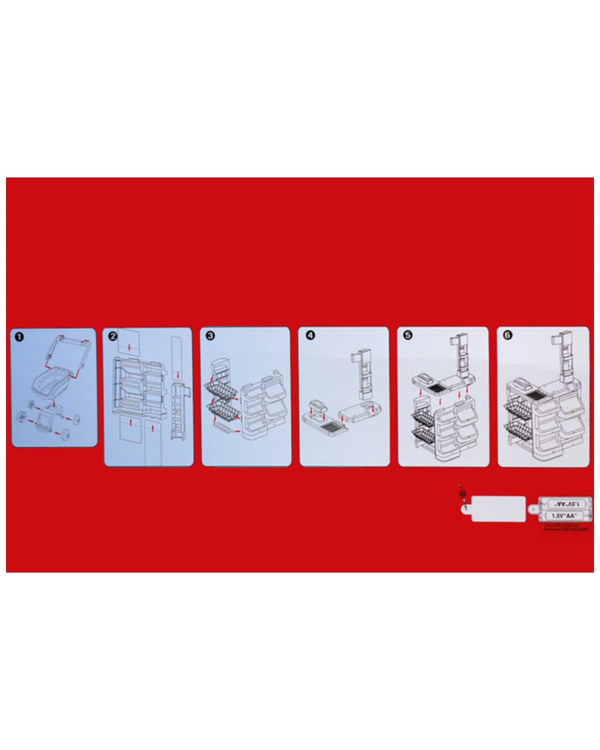 2 Lenoxx Kids Supermarket Play Set With Cash Register And Shopping Trolley Toys Market - Multi, 2 of 6