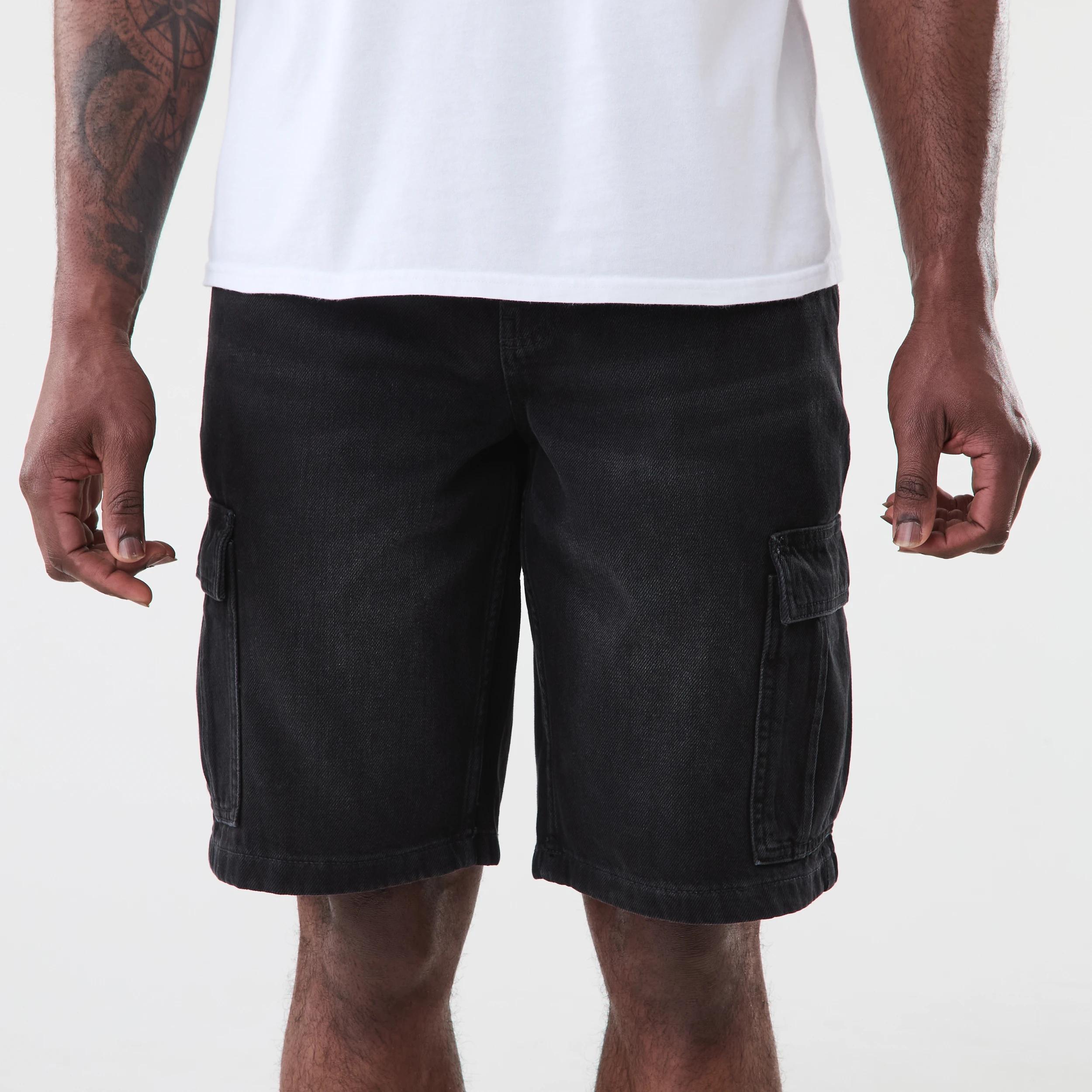 1 Denim Cargo Shorts BLACK WASH, 1 of 9