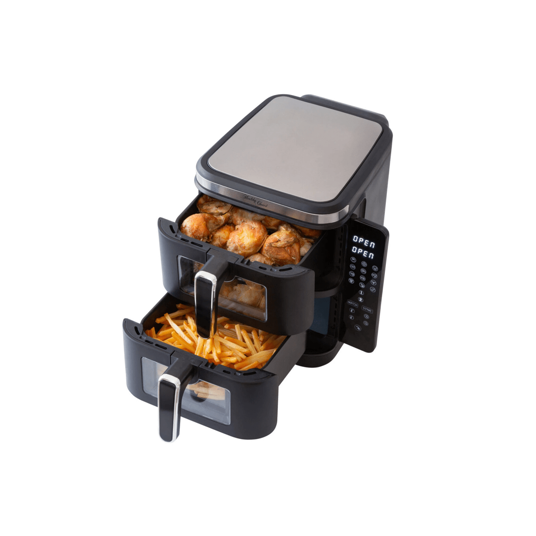 9 Healthy Choice 2400W 11L Double Decker Digital Dual Zone Air Fryer with 2 Cooking Zones & Foldable Screen, 9 of 9