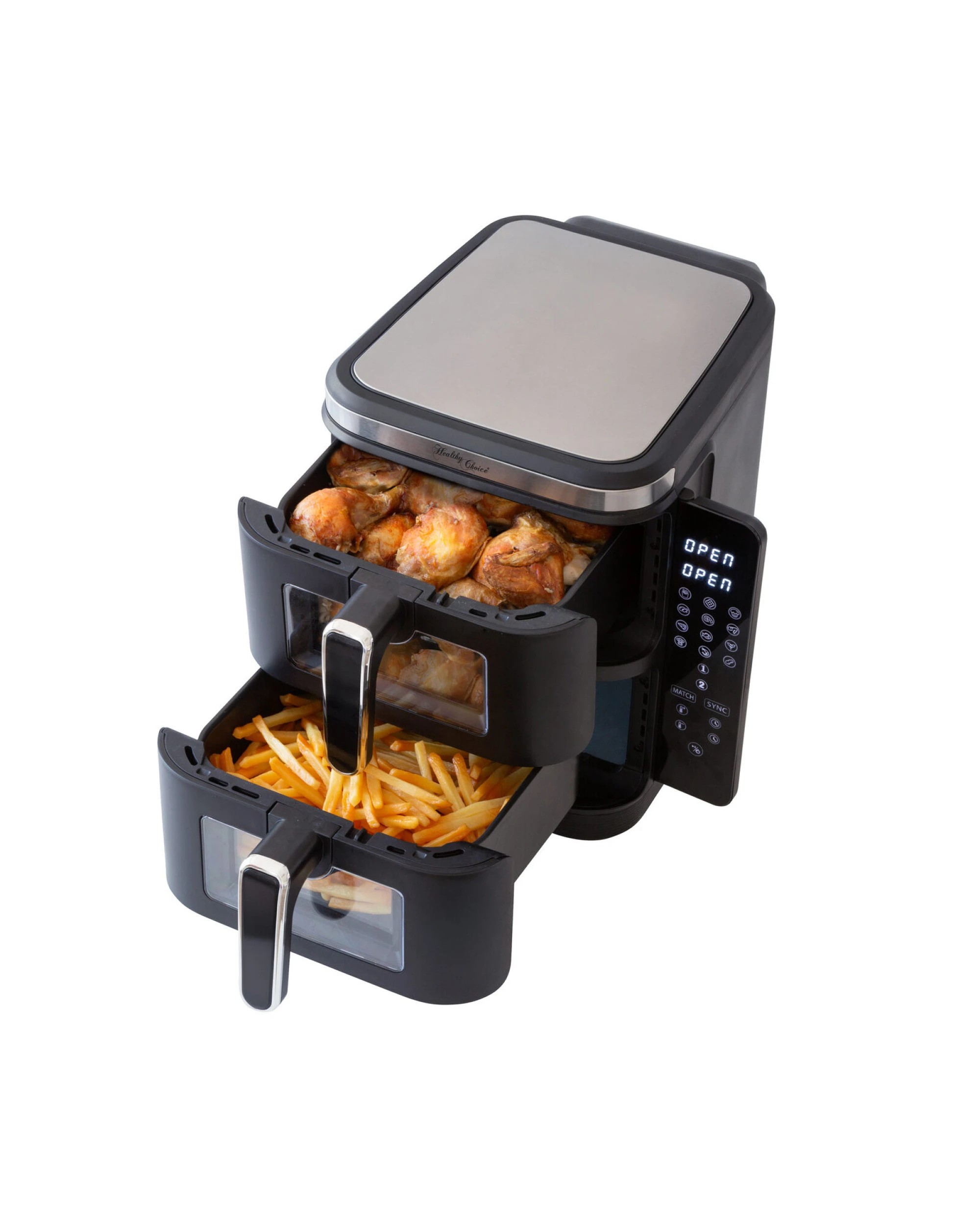 9 Healthy Choice 2400w 11l Double Decker Digital Dual Zone Air Fryer With 2 Cooking Zones & Foldable Screen, 9 of 9