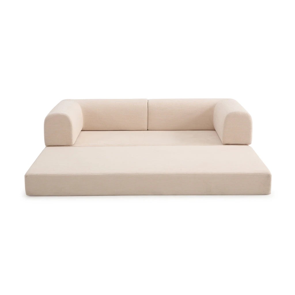 2 Zzz Atelier Luna Modular Convertible Sofa Bed - Beige, 2 of 8