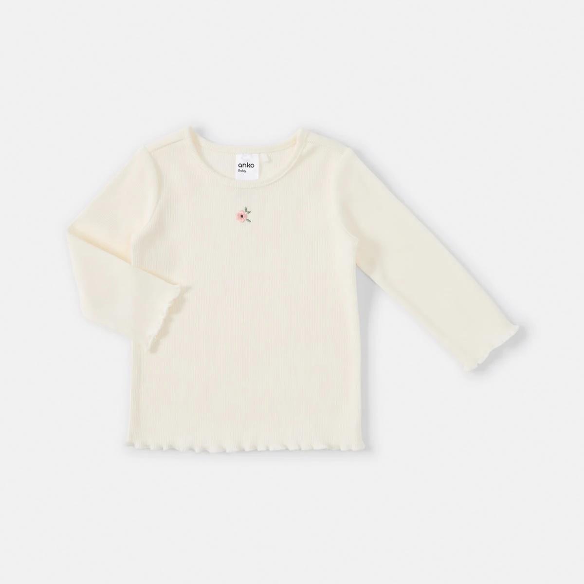 3 3 Pack Long Sleeve Ribbed T-shirt DITSY FLORAL, 3 of 8
