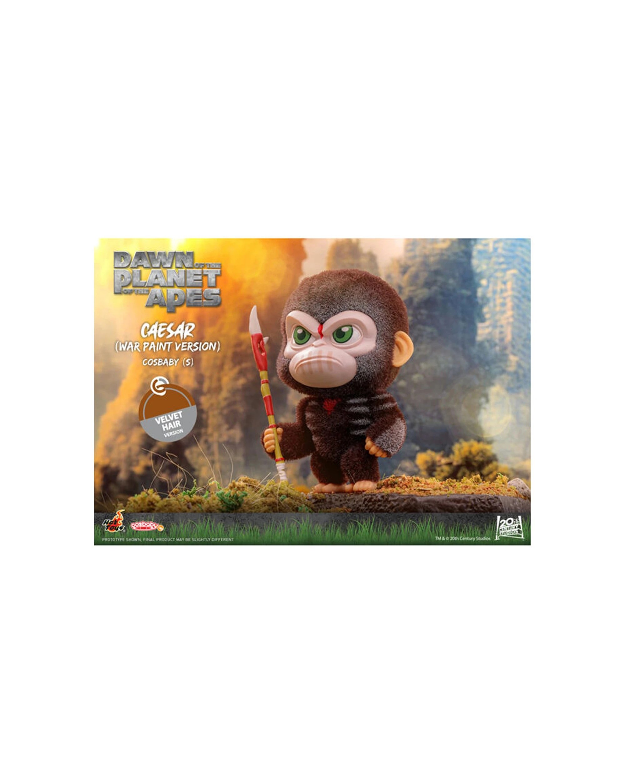 2 Planet Of The Apes Caesar War Paint Cosbaby Action Figure 11cm Flocked Hair - Brown, 2 of 3