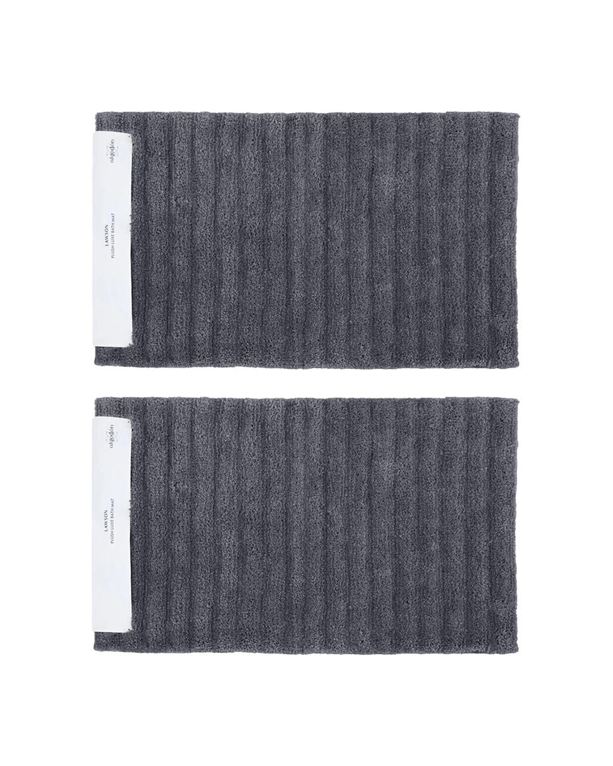 1 Algodon 2PK Lawson Plush Bath Runner Mat Polyester 50x80cm - Black, 1 of 4