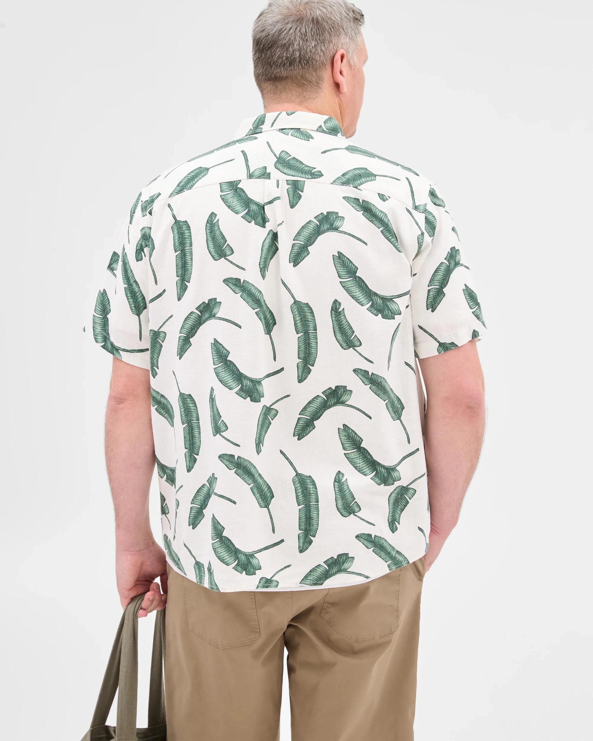 5 Target Plus Size Leaf Print Shirt WHITE, 5 of 5