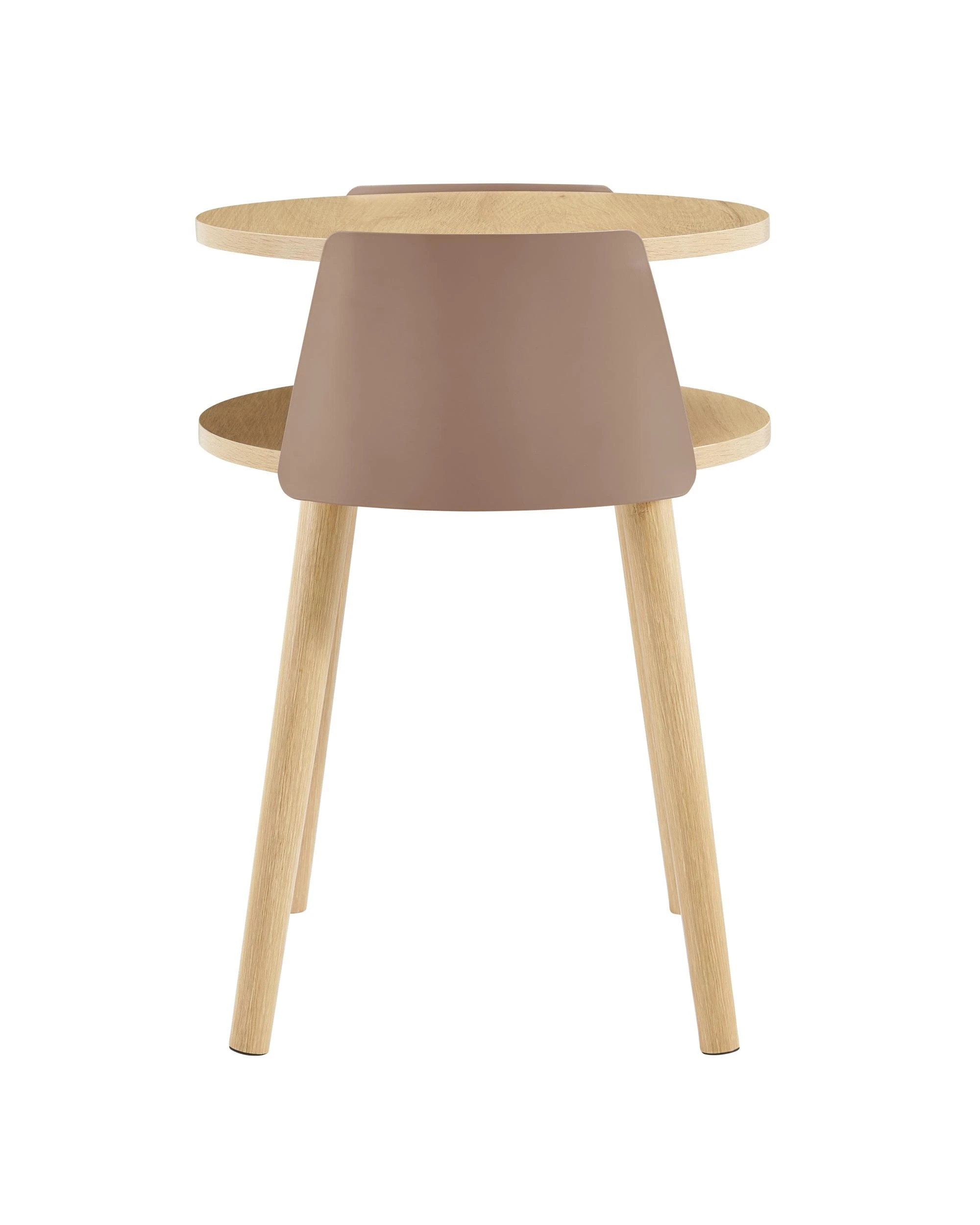 5 Kodu Side Table Bedside Shelf Round - Brown, 5 of 9