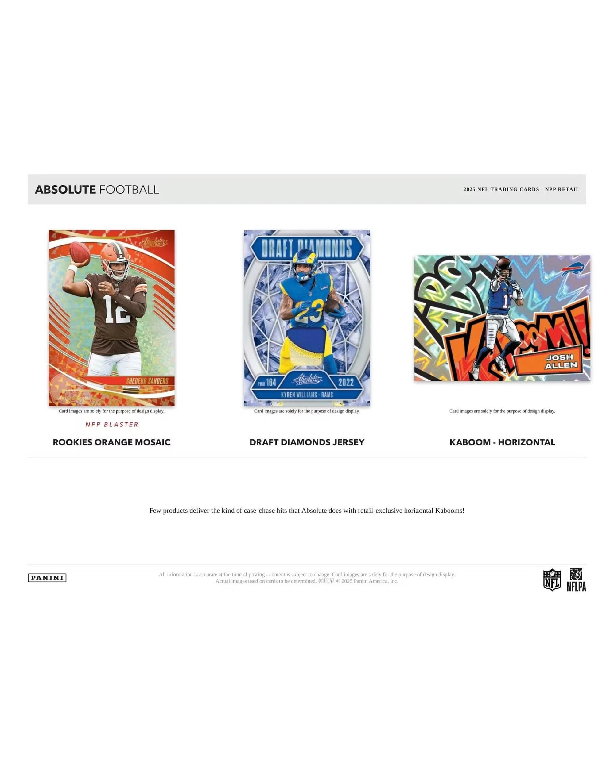 5 Panini NFL 2025 Absolute Football Retail Pack, 5 of 10