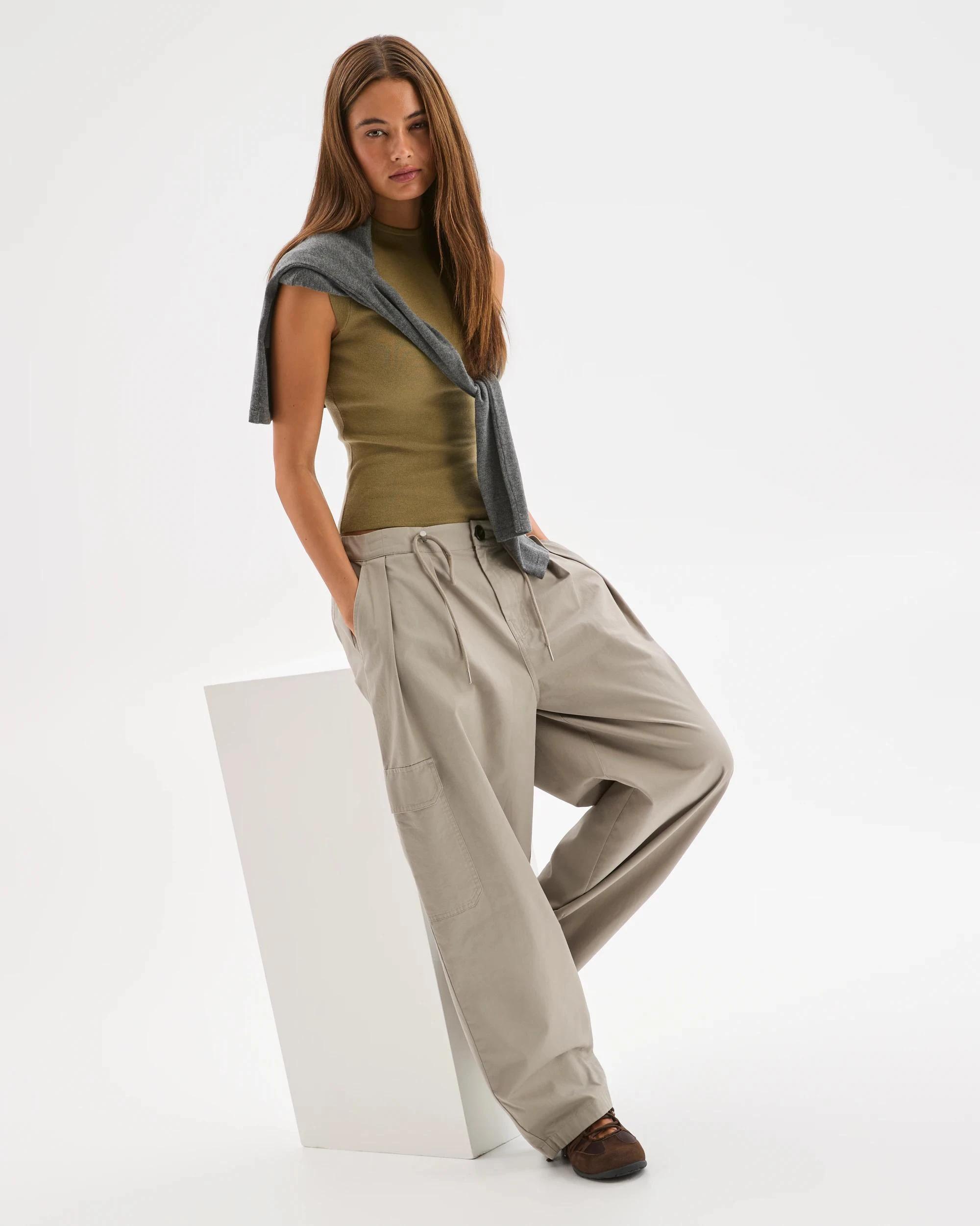 1 Lily Loves Australian Cotton Contrast Pocket Cargo Pants CHAMOIS TAN, 1 of 7