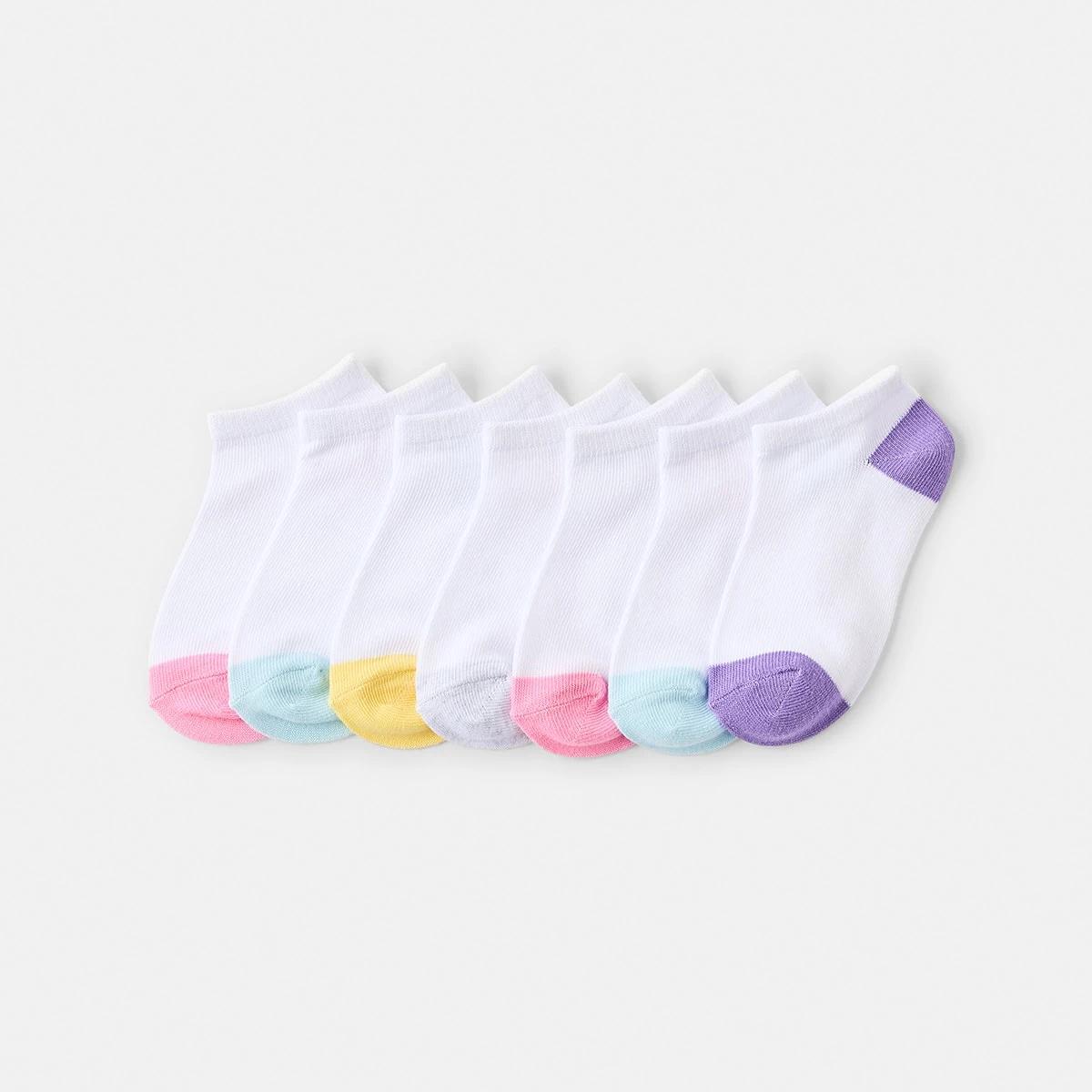 1 7 Pack Low Cut Socks MULTICOLOUR, 1 of 3