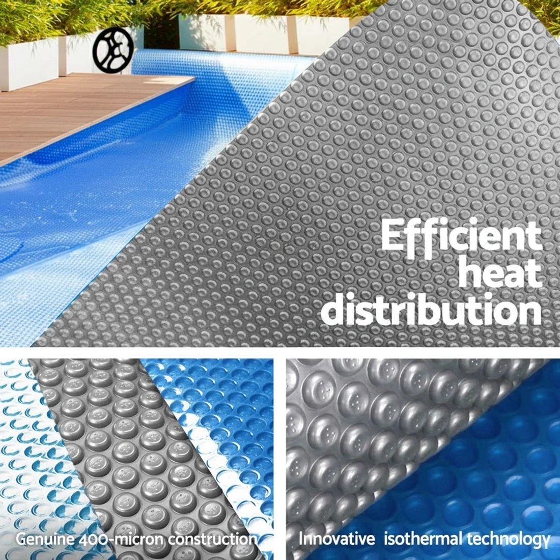 5 Aquabuddy Pool Cover 8x4.2m 400 Micron Swimming Pool Solar Blanket - Multi, 5 of 6