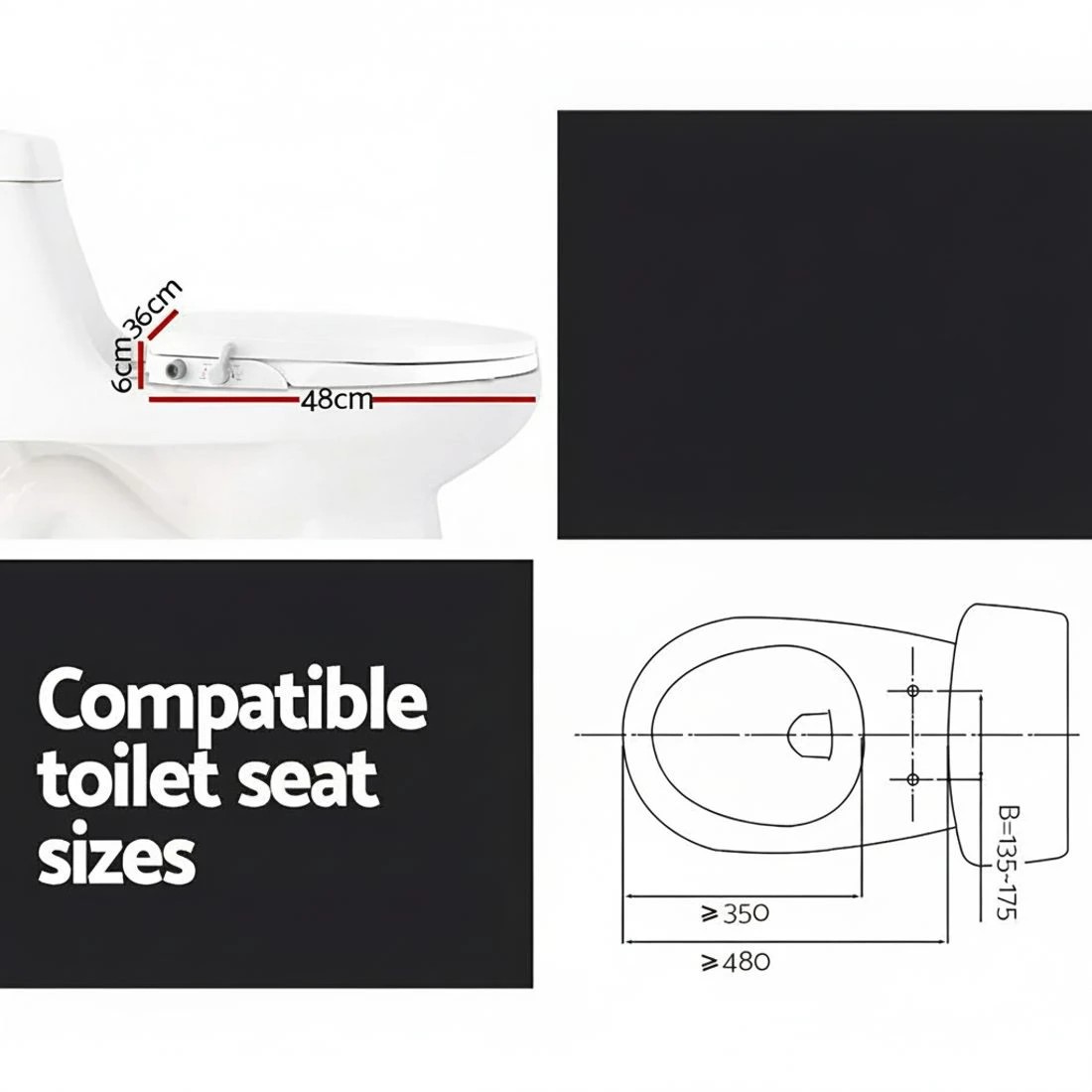 5 Cefito Non Electric Bidet Toilet Seat Cover Auto Water Spray Wash Knob - White, 5 of 7