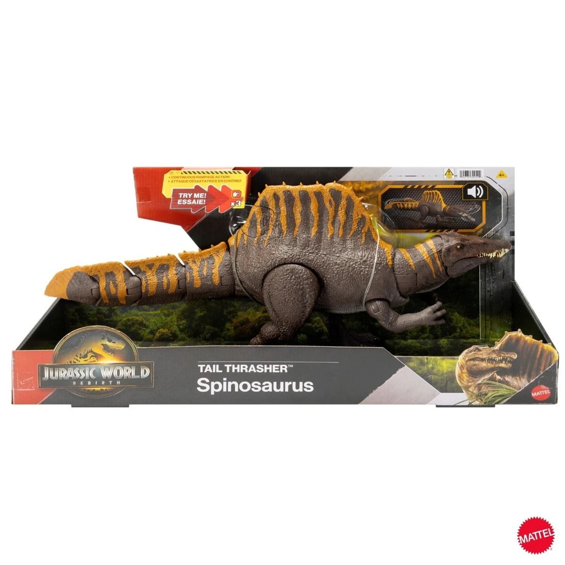 1 Jurassic World Rebirth Tail Thrasher Spinosaurus Action Figure, 1 of 7