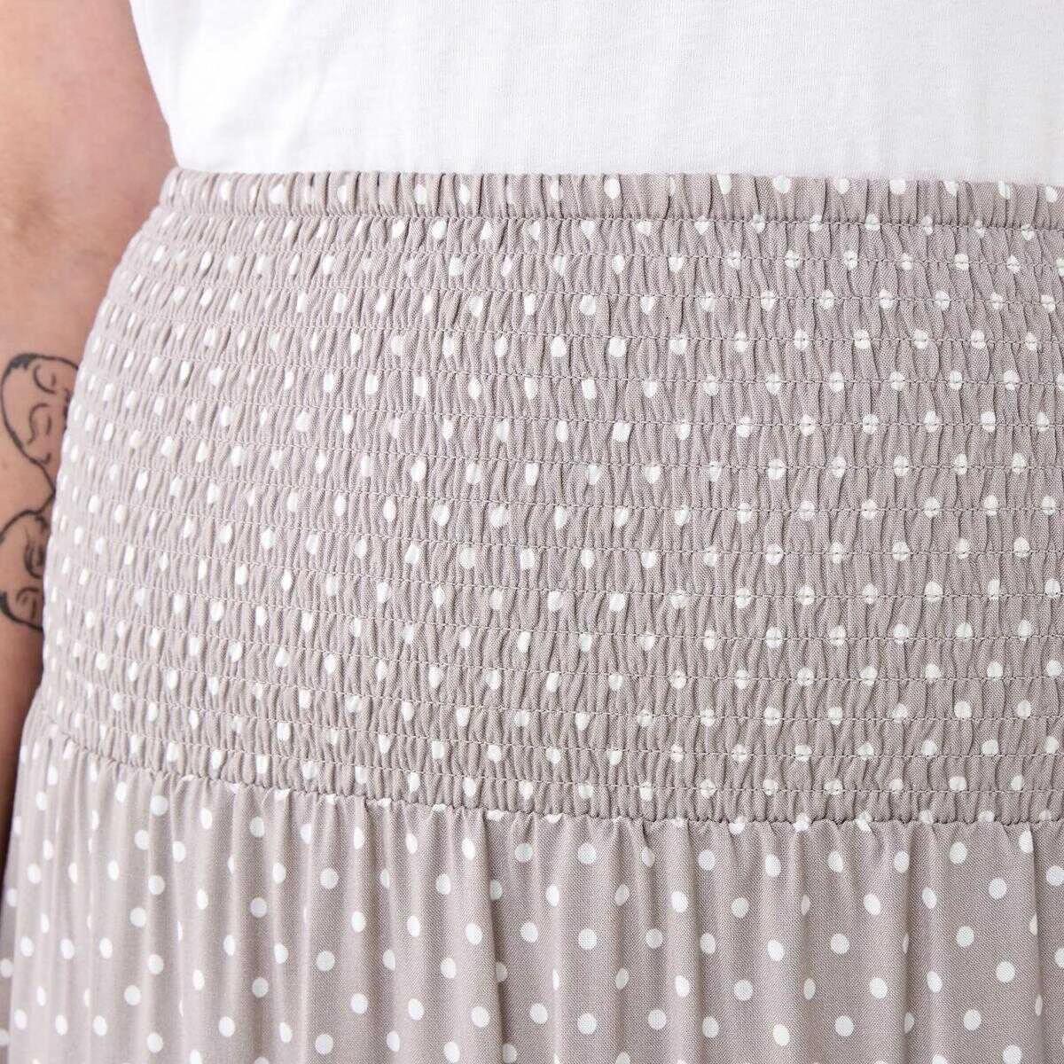 4 Maternity Shirred Waist Skirt FADED TAUPE SPOT, 4 of 5