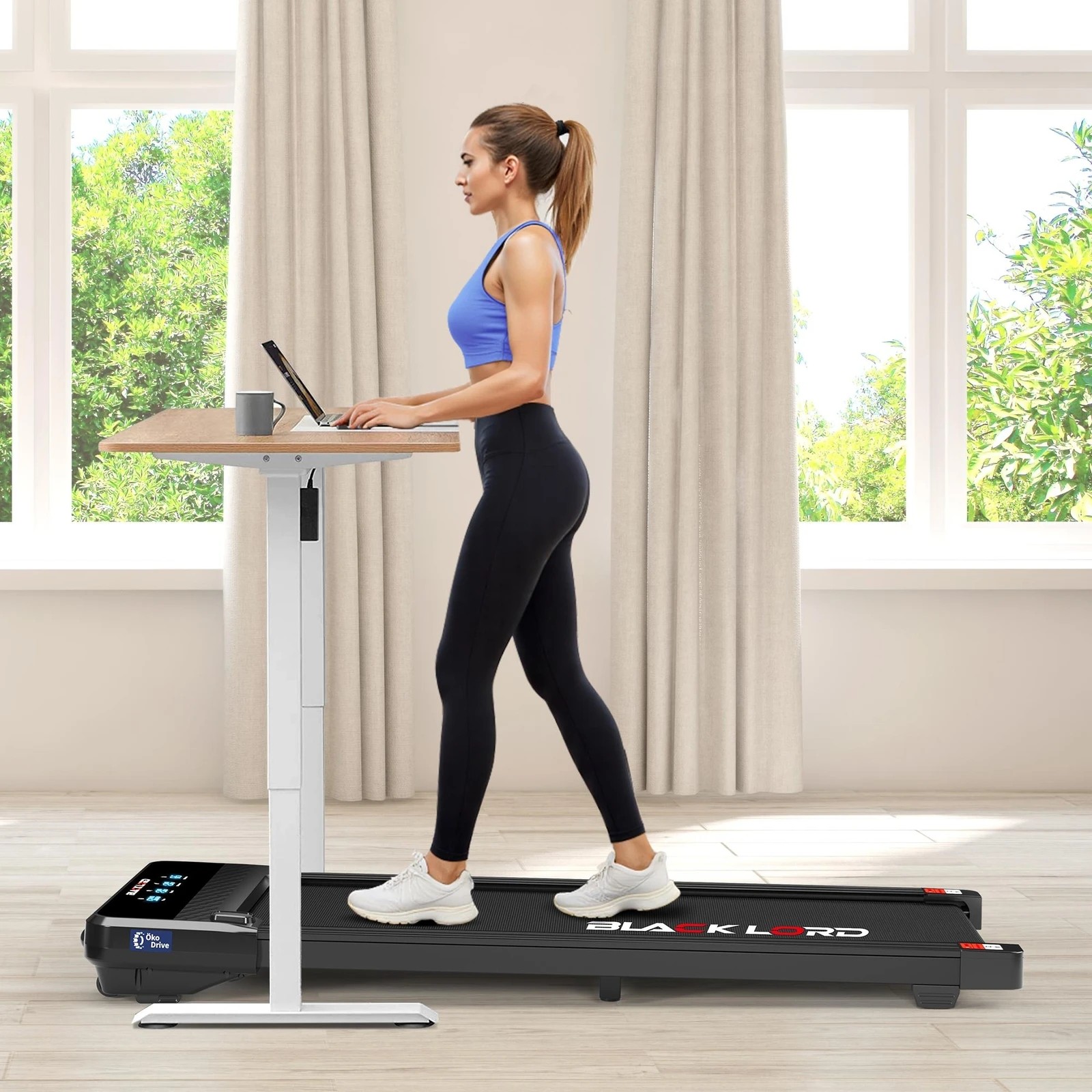 4 Black Lord Treadmill Electric Walking Pad Under Desk Home Gym Incline 430mm Belt - Black, 4 of 10