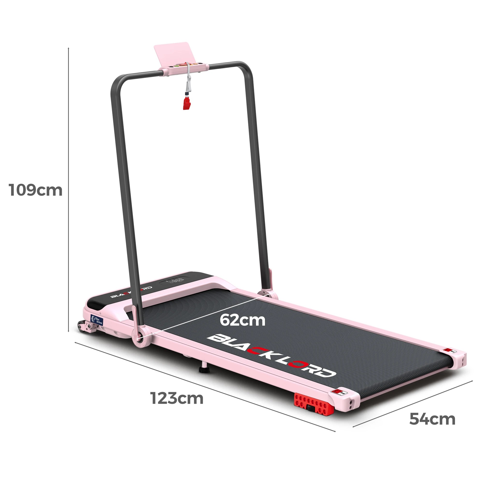 2 Black Lord Treadmill Electric Walking Pad Home Office Incline Foldable - Pink, 2 of 9