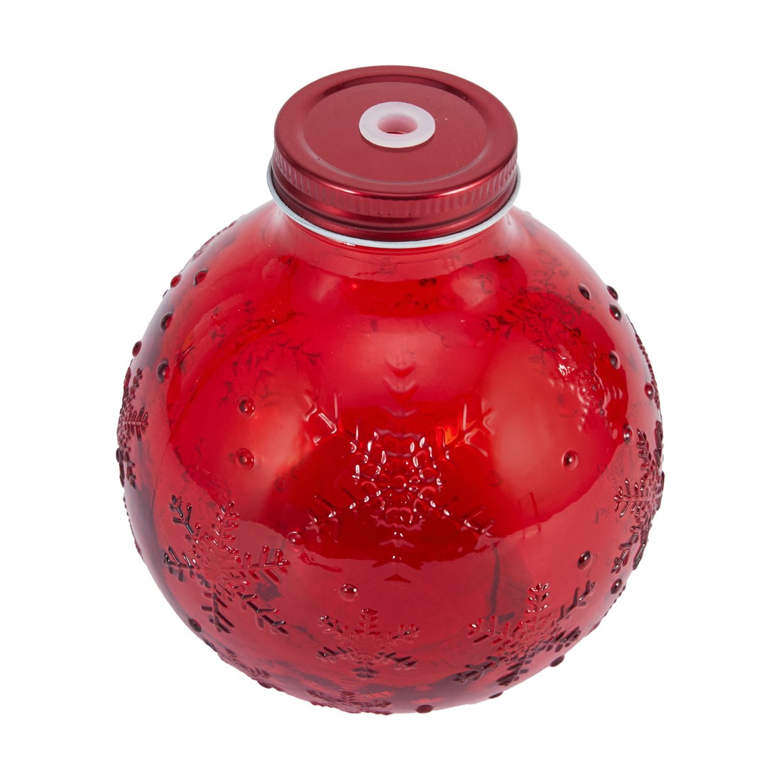 4 Red Bauble Drink Jar and Straw, 4 of 7