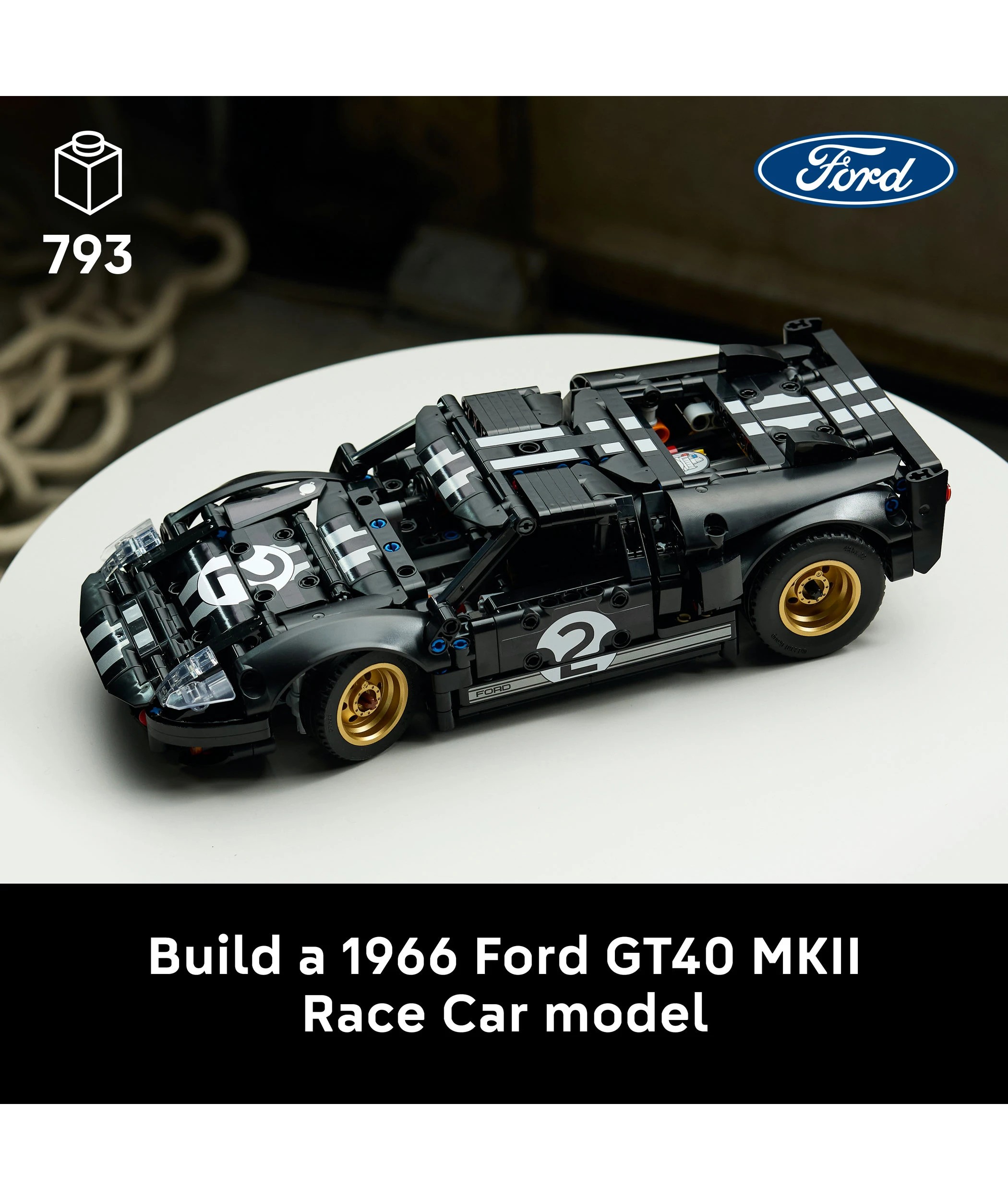 3 LEGO Technic 1966 Ford GT40 MKII Race Car 42223, 3 of 10