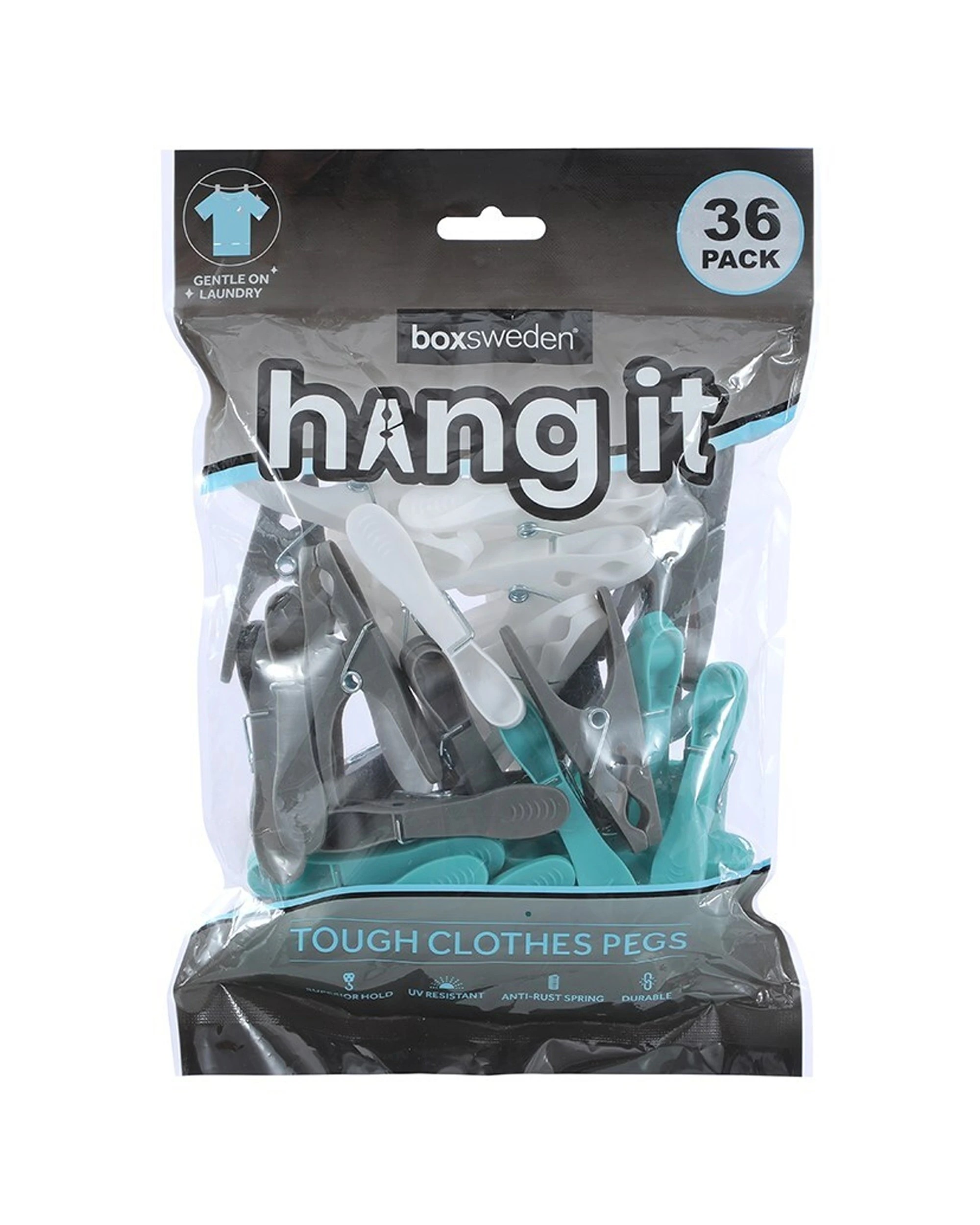2 Boxsweden 6x 36PK Hangit Tough Clothes Pegs Laundry Clips UV Resistant - Multi, 2 of 5