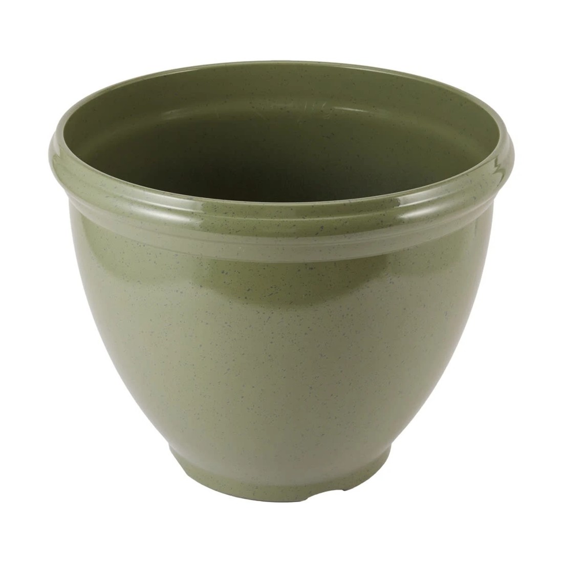 1 40cm Glazed Look Plastic Pot, 1 of 3