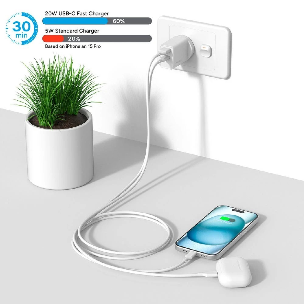 5 Comsol 20W Dual Port Wall Charger White, 5 of 5