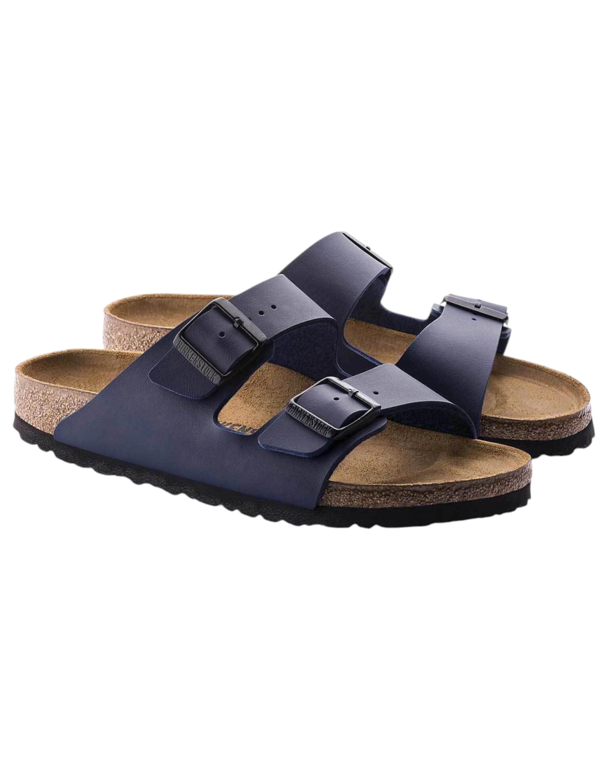 1 Birkenstock Unisex Arizona Birko-Flor Slip On Sandals BLUE, 1 of 6