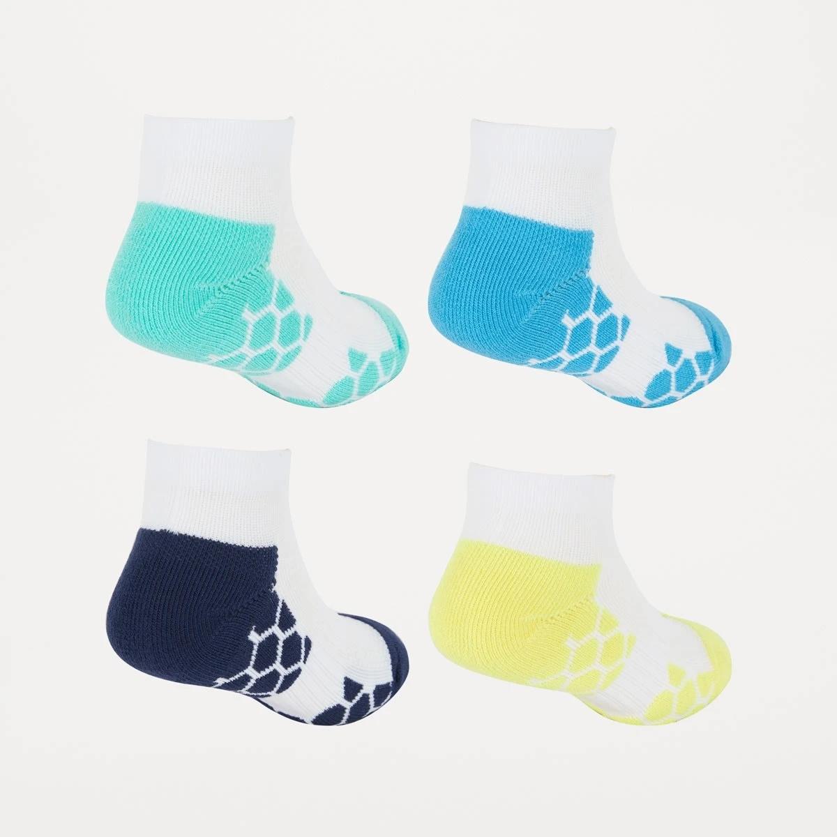 2 4 Pack Active Kids Performance Low Cut Socks NEON WHITE, 2 of 3