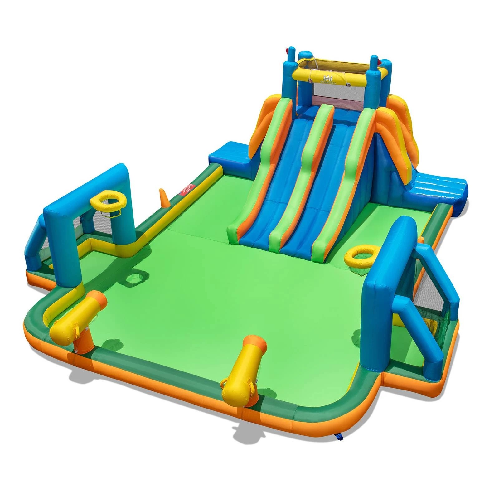 1 Costway Inflatable Water Slide Park Inflatable Bounce House Inflatable Castle NO Blower - Multi, 1 of 2