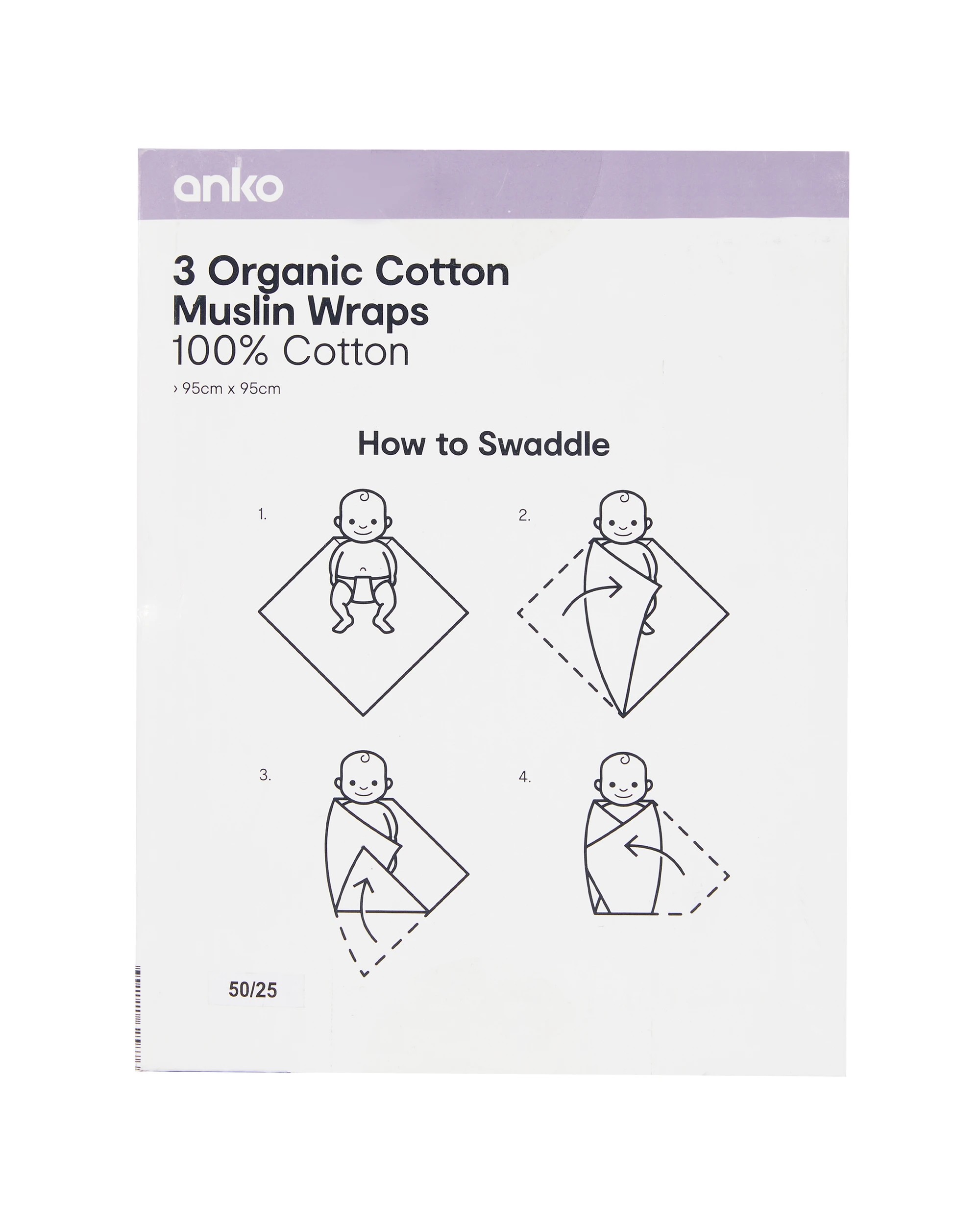 7 3 Pack Organic Cotton Muslin Wraps - Berry, 7 of 7