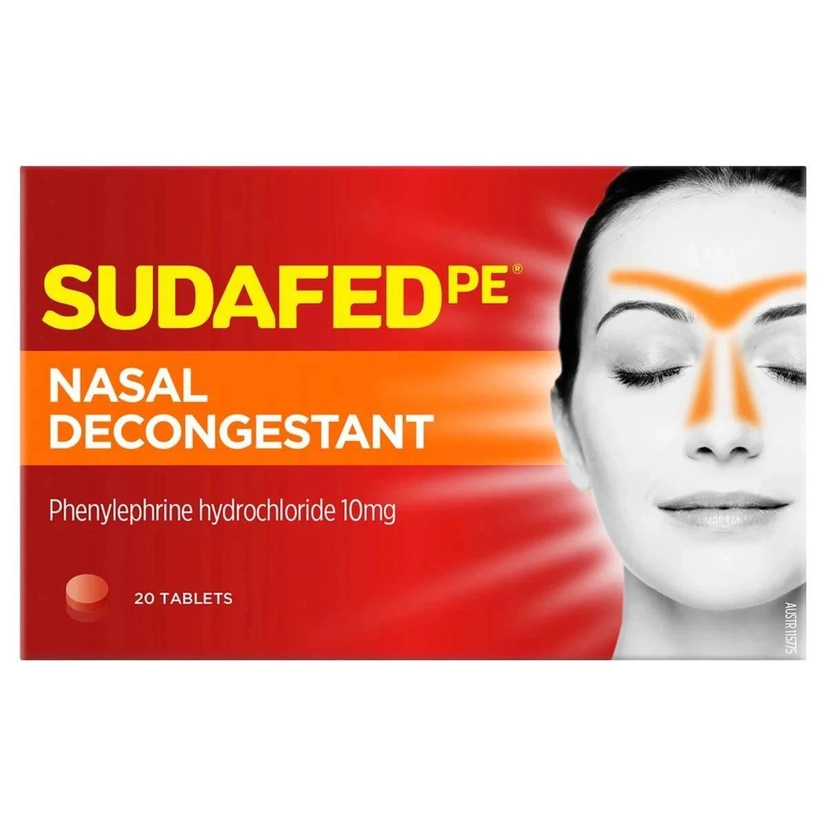 2 20 Pack Sudafed PE Nasal Decongestant Tablets - Red, 2 of 4