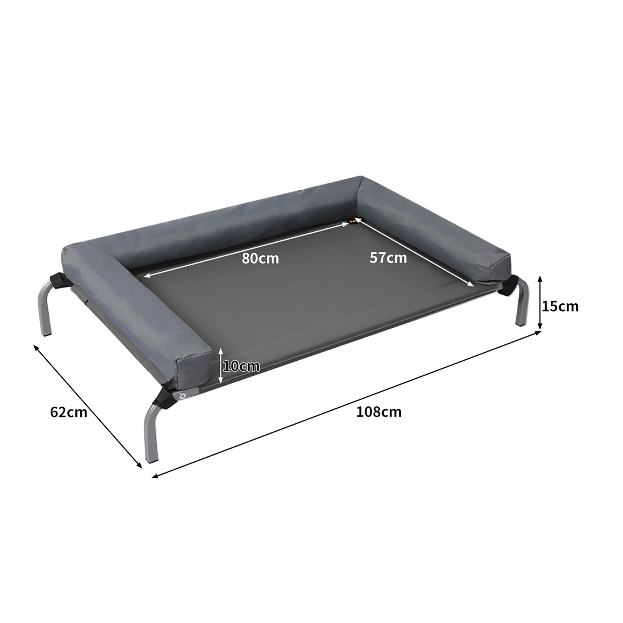 3 Pawz Elevated Pet Bed Large - Grey, 3 of 7