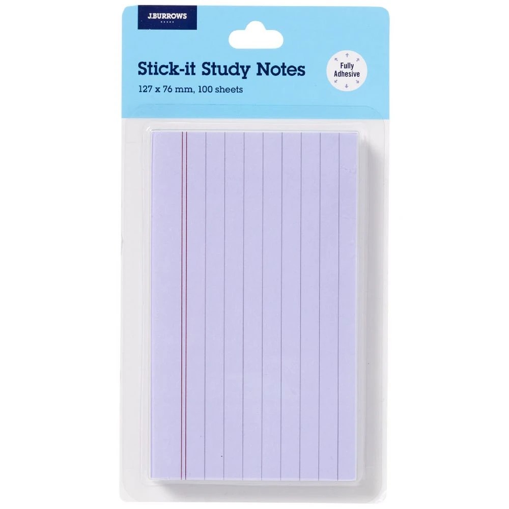 1 J.Burrows Fully Adhesive Notes 76x127mm Purple, 1 of 3