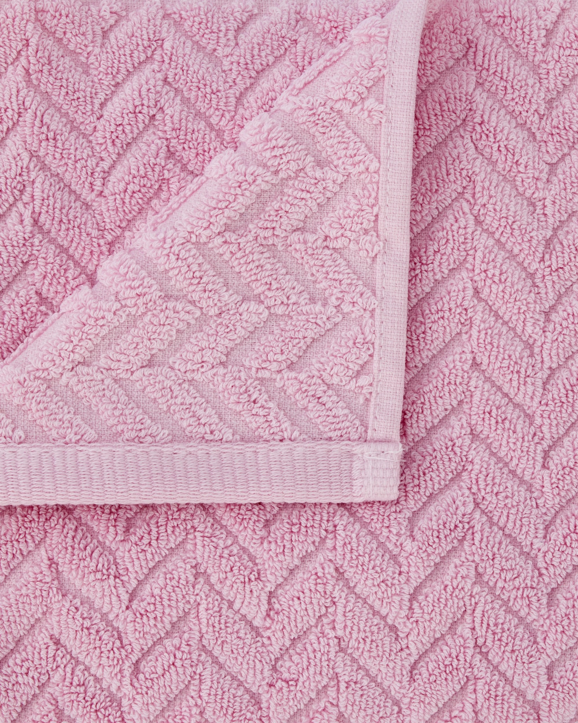 2 Chevron Cotton Hand Towel - Pink, 2 of 6