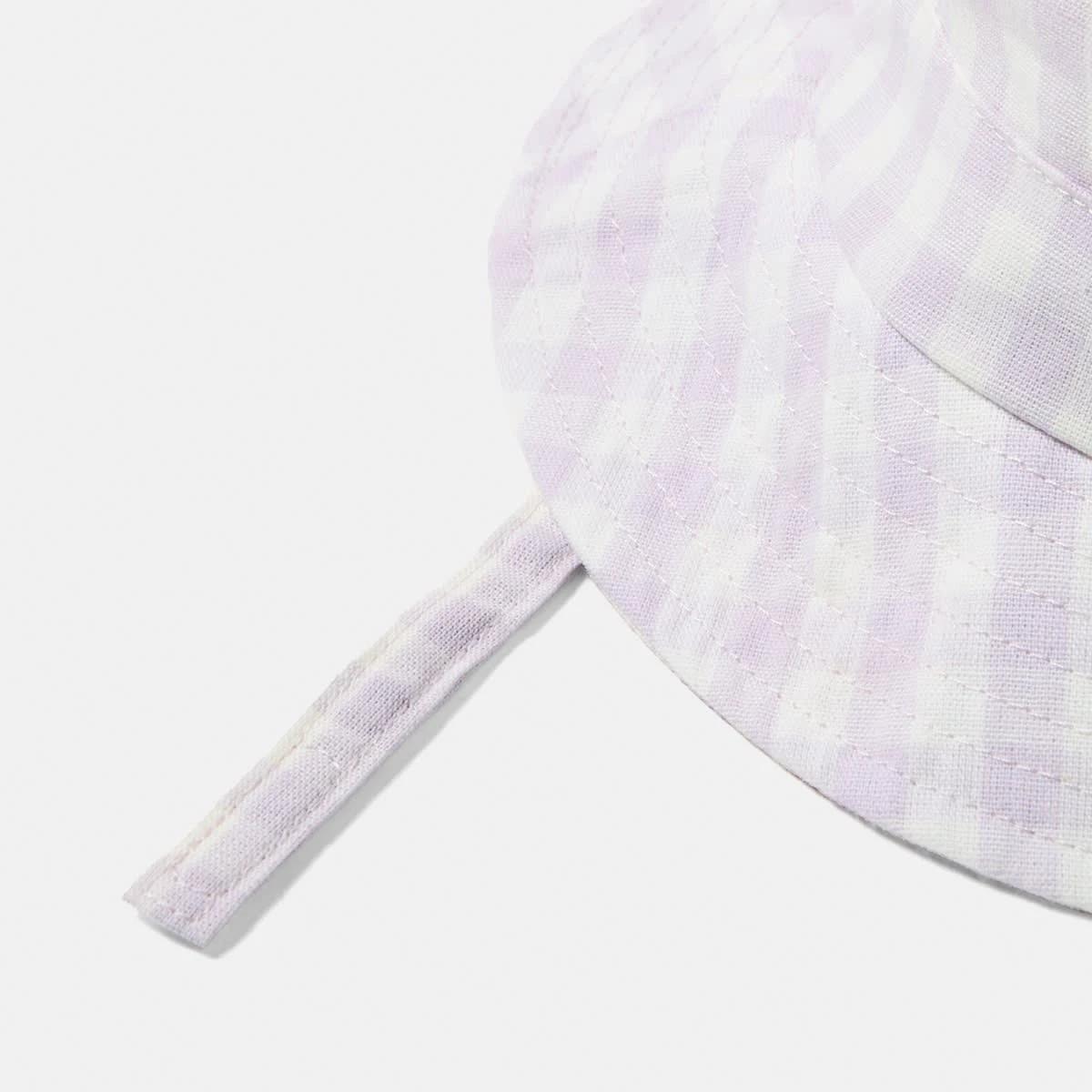 2 Wide Brim Summer Hat LAVENDER GINGHAM, 2 of 2