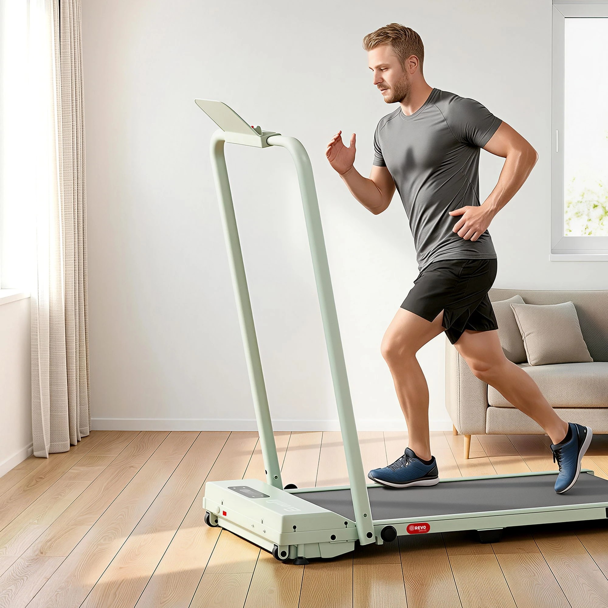 5 Everfit 3 in 1 Walking Pad Treadmill 12% Incline Under Desk Foldable for Home - Green, 5 of 10