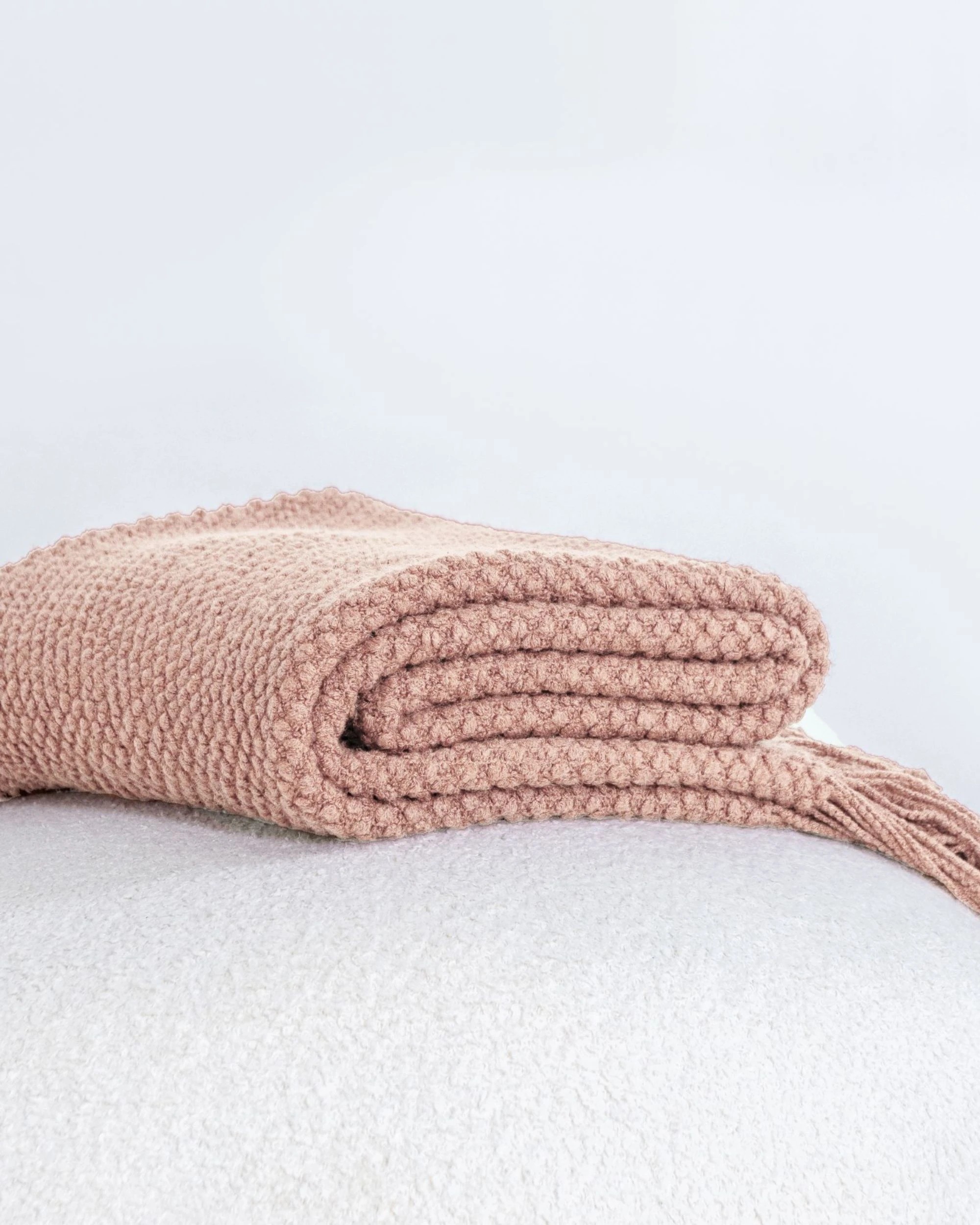 6 Gioia Casa Micro Plush Knitted Throw Blanket Soft Warm Lightweight - Pink, 6 of 7