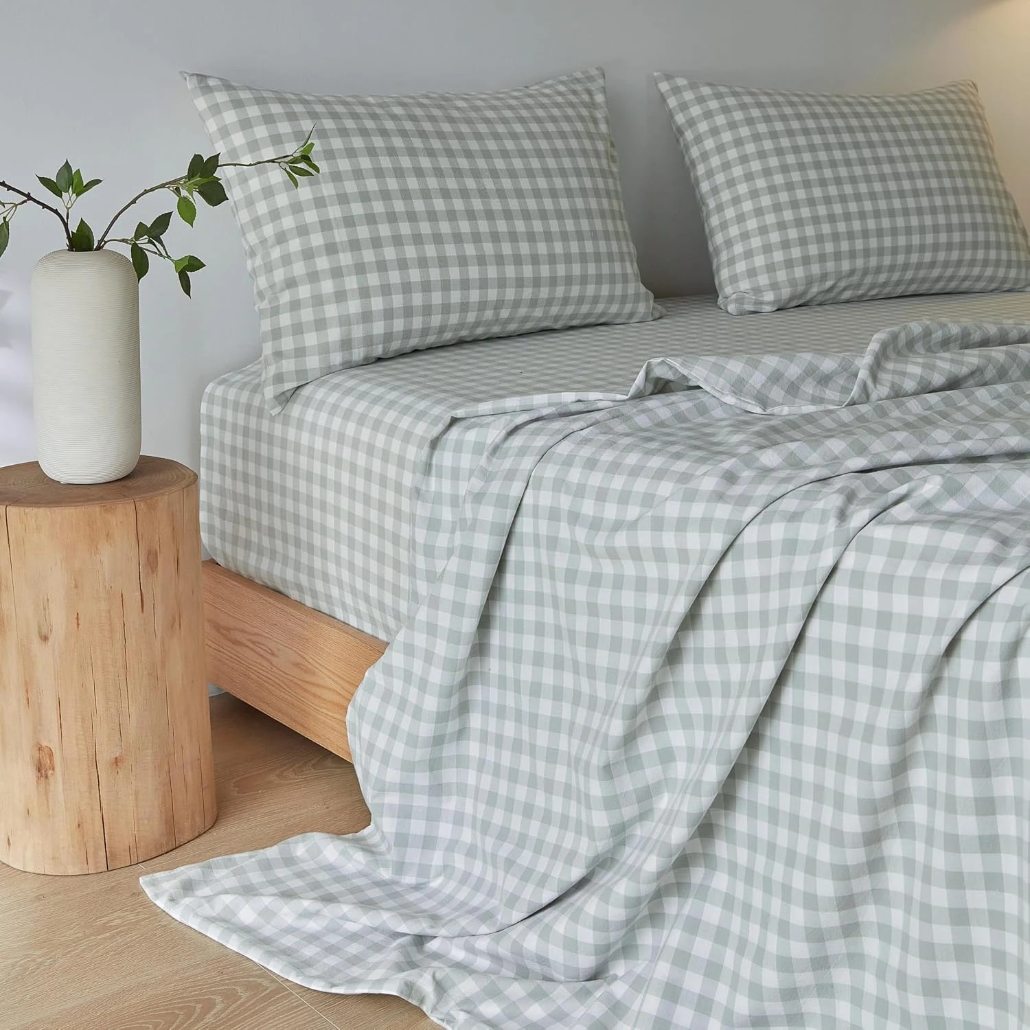 1 Gioia Casa Yarn-Dyed Vintage Washed Cotton Sheet Set - Queen Bed - Sage, 1 of 4