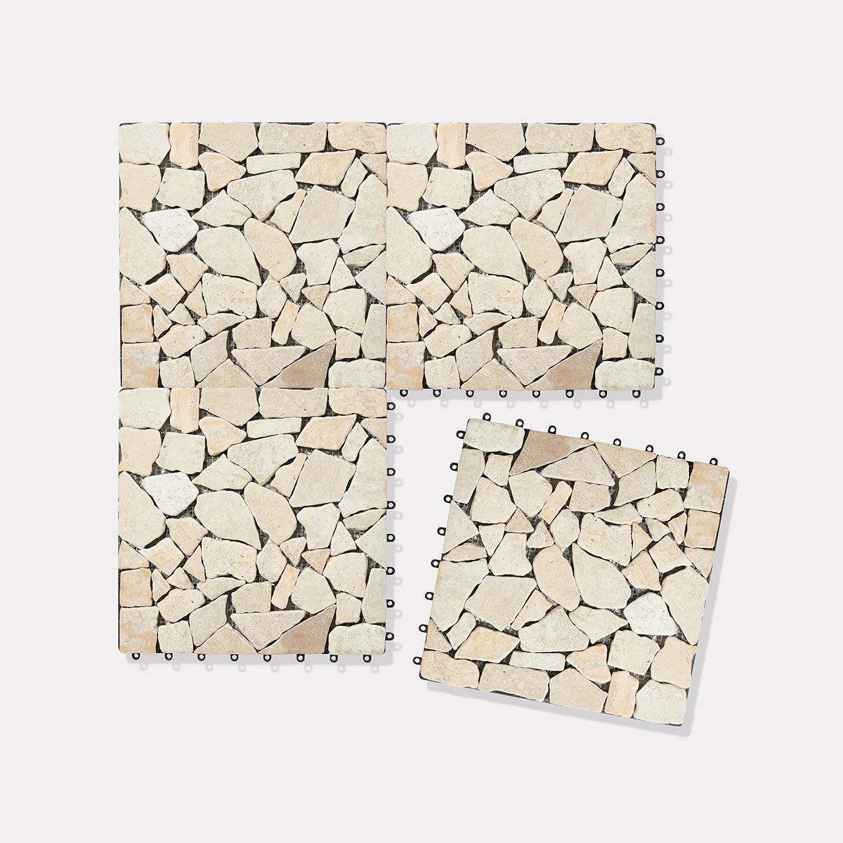 2 4 Pack Light Stone Decking Tiles, 2 of 6