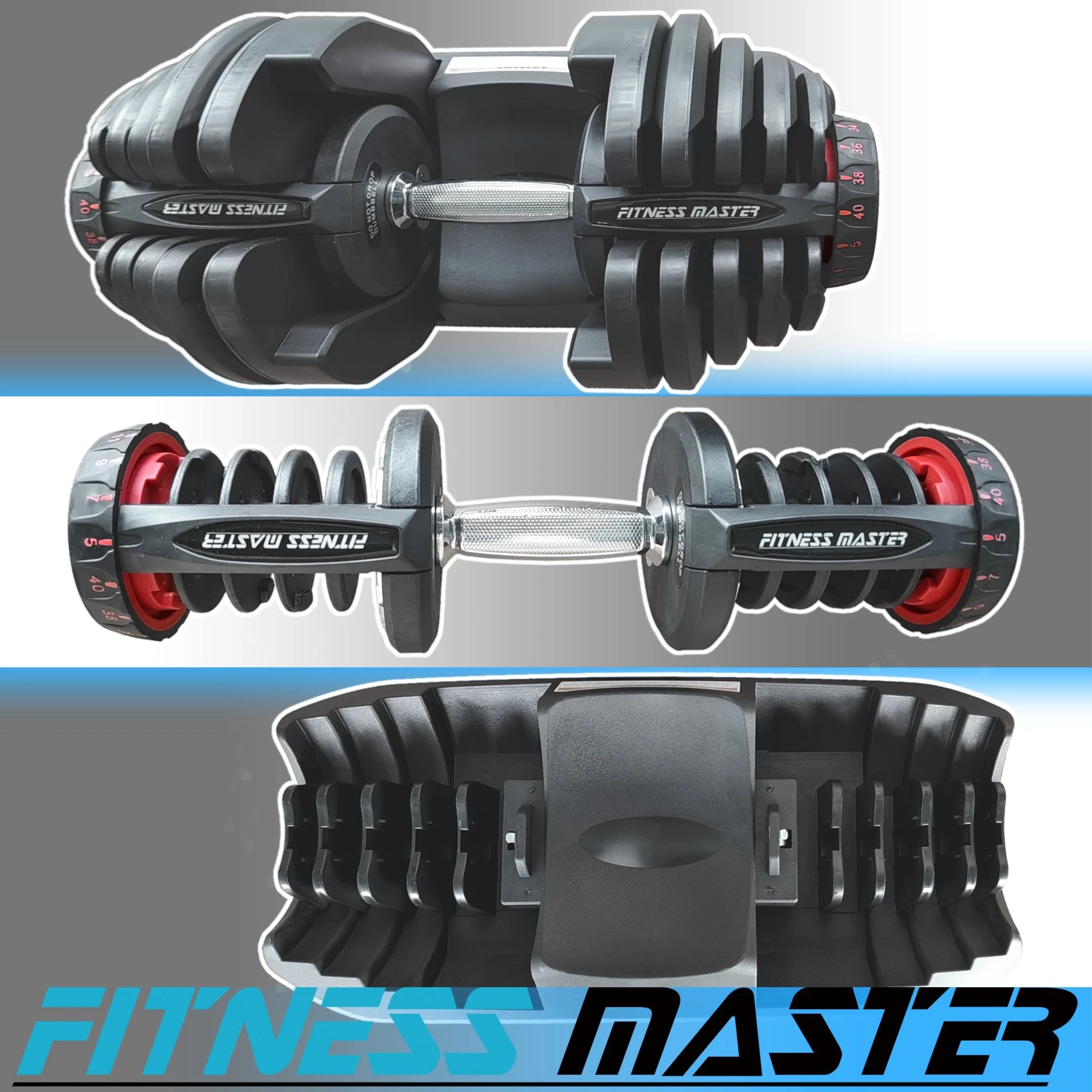 9 Fitness Master 80kg Adjustable Dumbbell Set Home Gym Exercise Equipment Weight 17 Weights 2x 40kg, 9 of 9