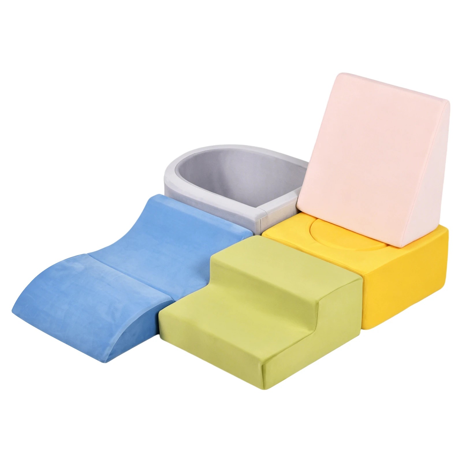 8 Advwin 6-Piece Foam Climbing Blocks Toddler Climbing Toys Baby Foam Blocks Soft Play Set (Balls not Included) - Multi, 8 of 8