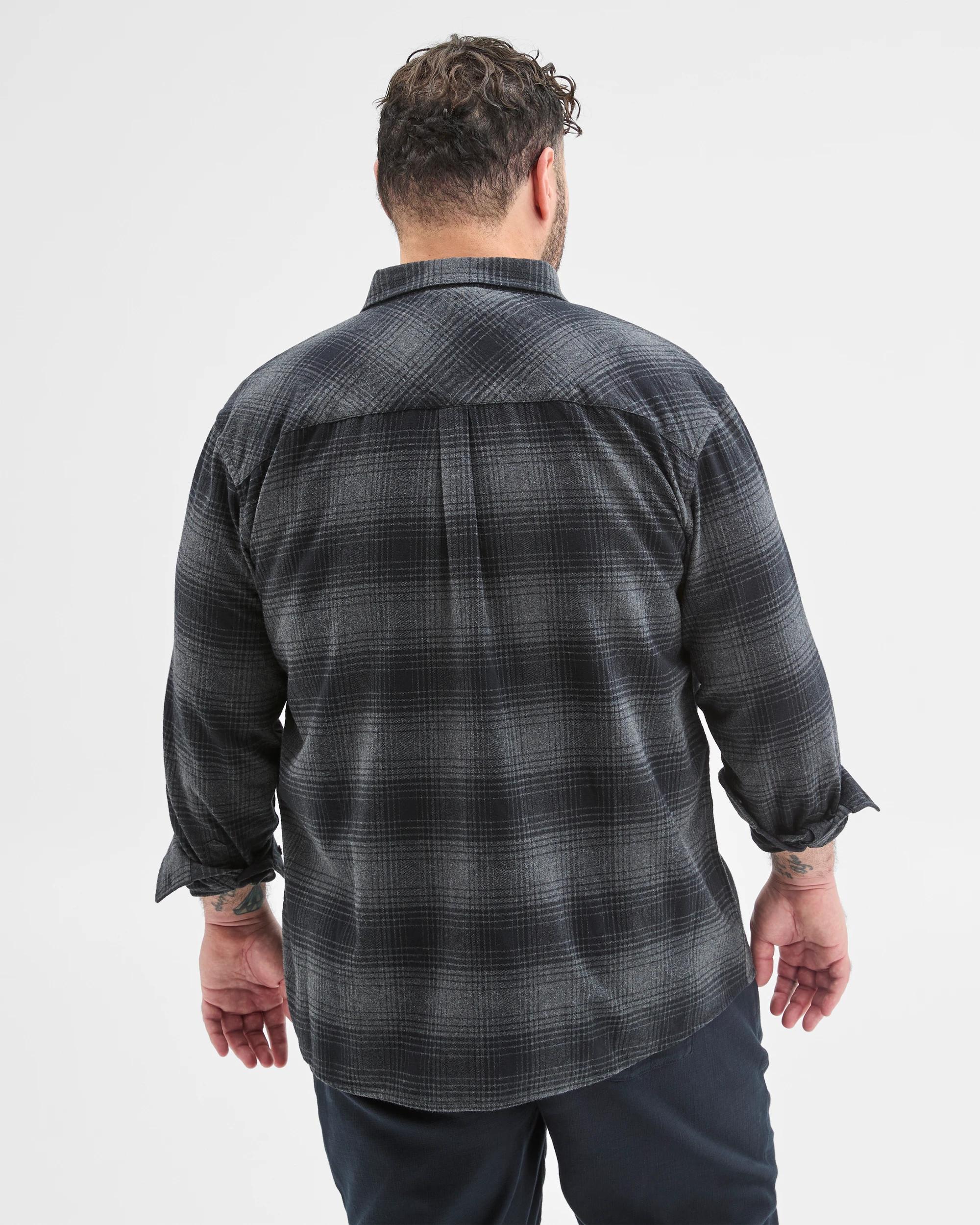 4 Target Man Plus Plus Size Australian Cotton Long Sleeve Flannelette Shirt CHARCOAL, 4 of 6