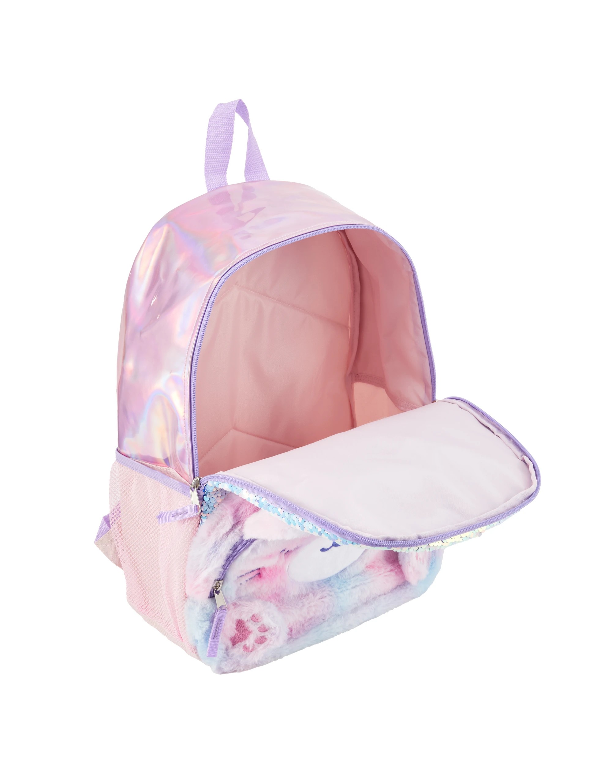 4 Novelty Cat Plush Backpack with Sequins, 4 of 5