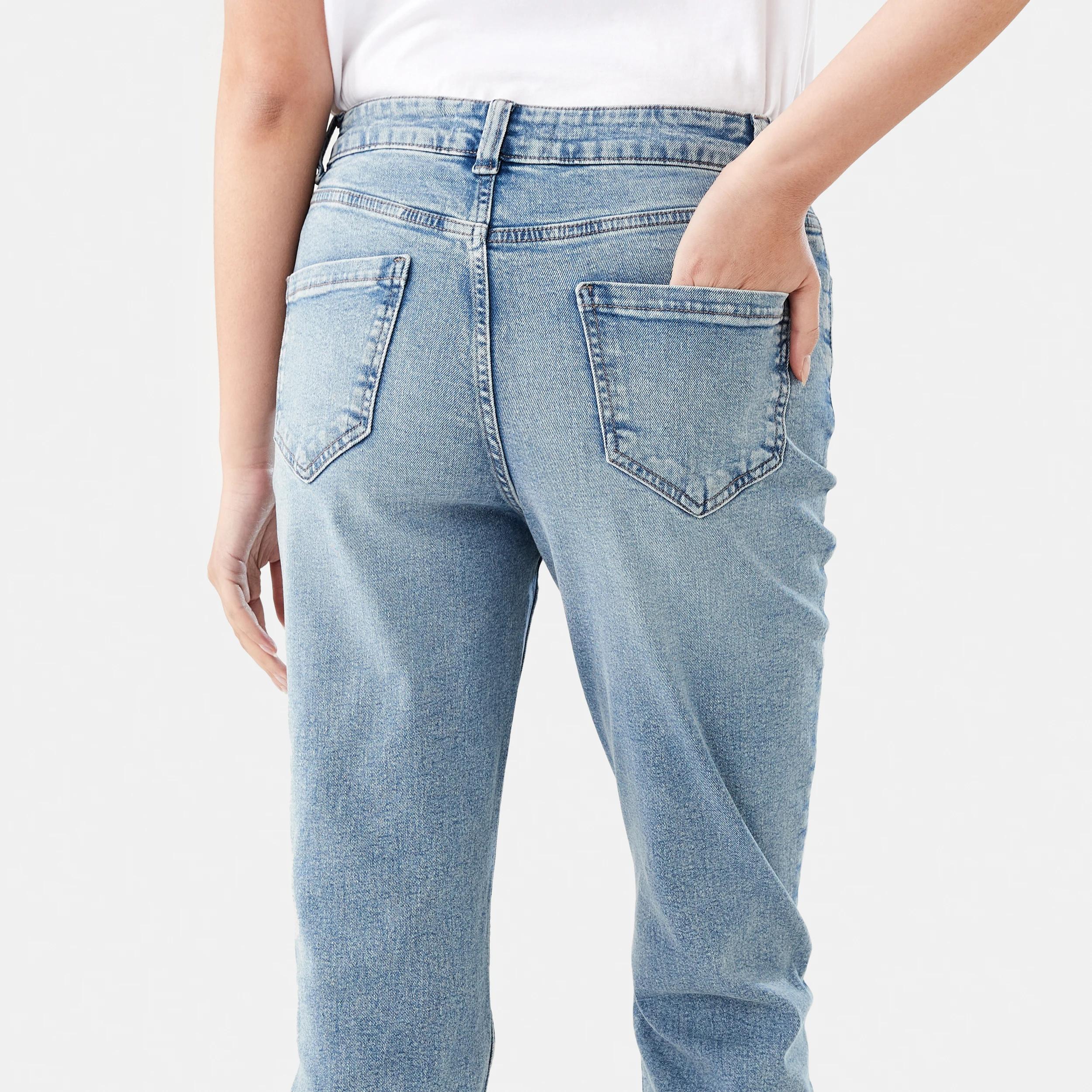 8 High Rise Straight Jeans MID WASH, 8 of 9